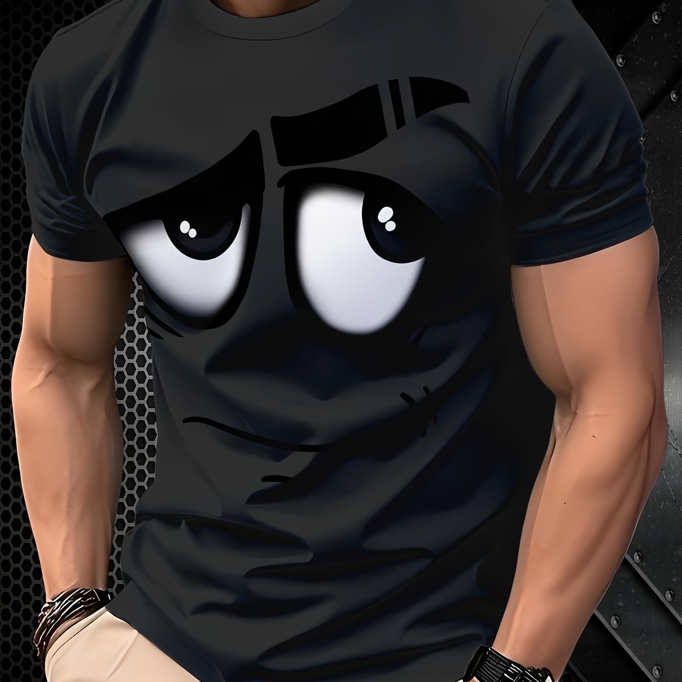 TEMU T-shirt imprimé en 3D, mode , design rétro, coupe confortable, chemise à manches courtes, cadeau, idéal pour les acheteurs de Noël