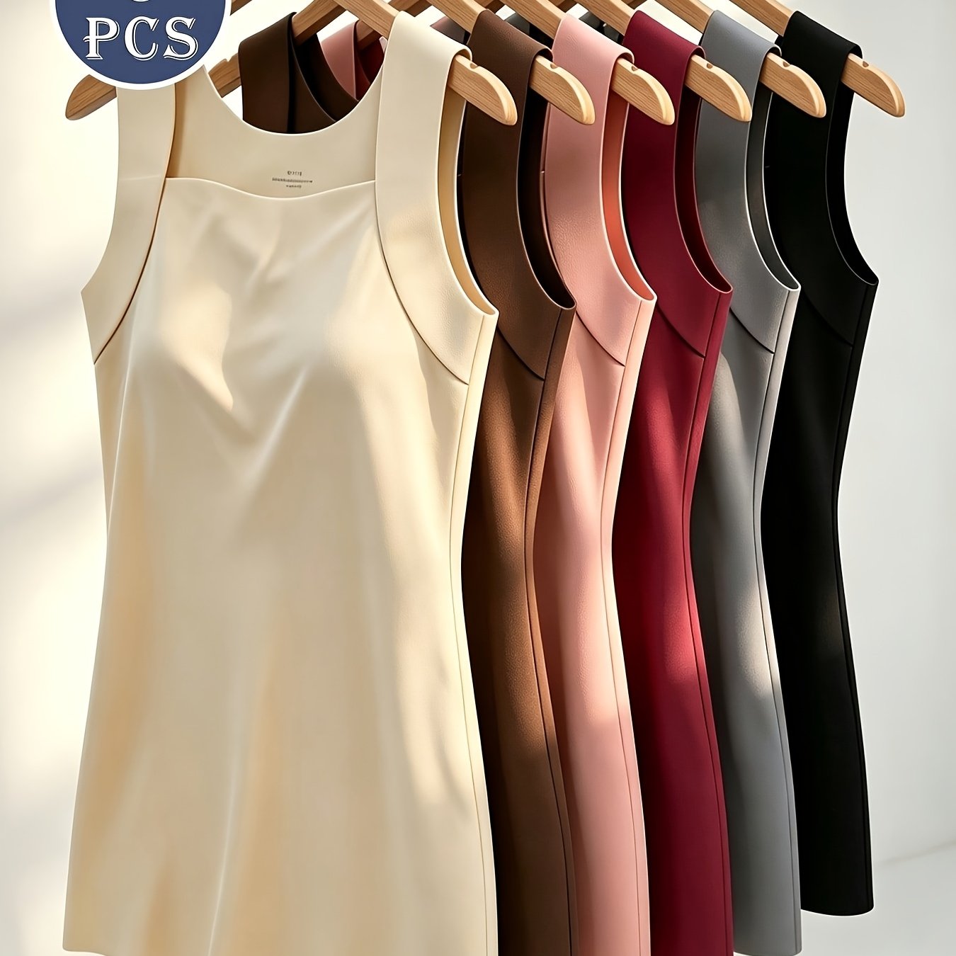 TEMU 6pcs Style Women's Camisole, New Innerwear For Layering Or Wearing Alone With Built-in Pads