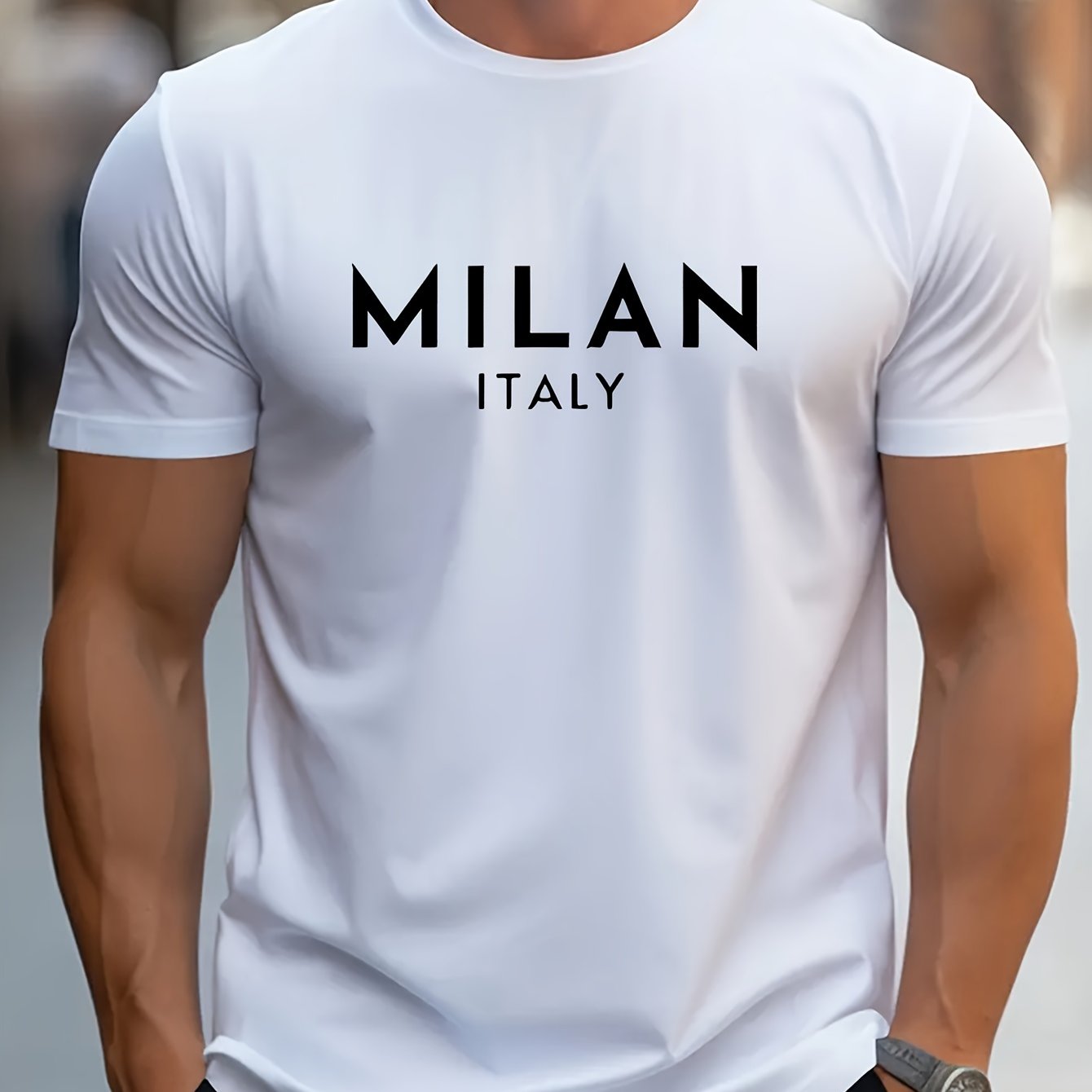 TEMU 's Stylish And Unique Patterned Print Comfortable Short-sleeve T-shirt, Breathable Sports Shirt For Casual Daily Outdoor Activities And