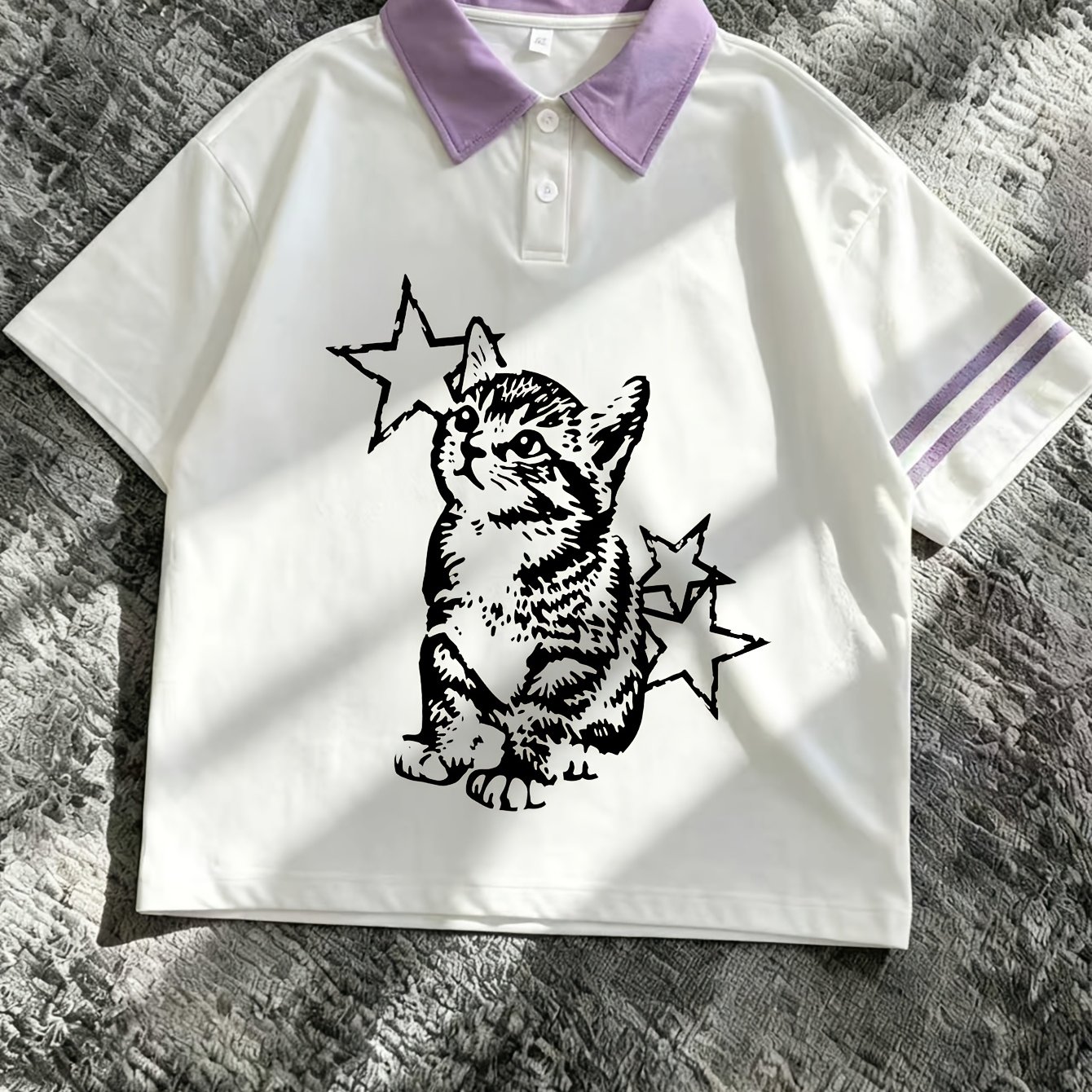 TEMU Men's Casual Versatile Shirt, Trendy Cool Minimalist Shirt, Cat And , Breathable Slimming Daily Lapel Top