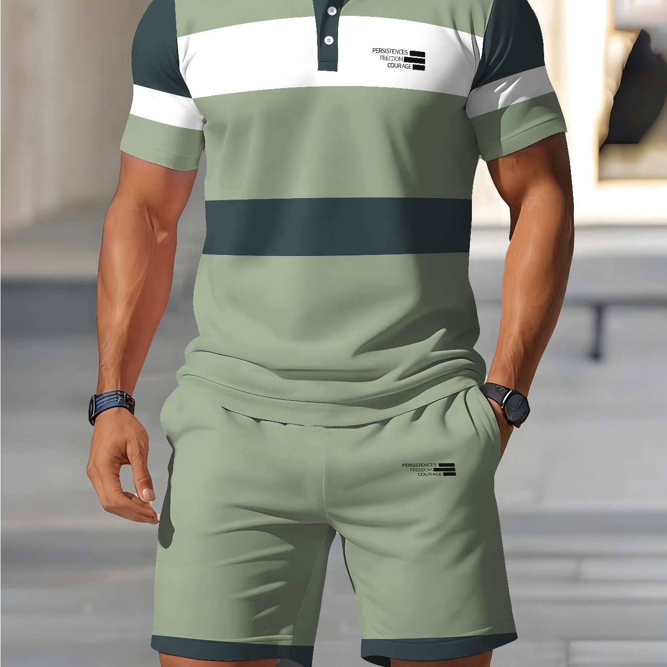 TEMU Summer Men's Casual Fashion Shirt   Shorts 2pcs Set, Summer Sportswear, Father's Day Gift Guide