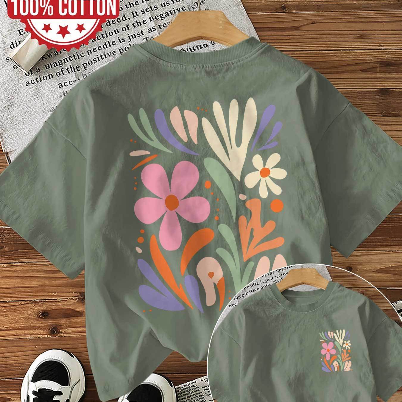 Graphic Print T-shirt, Short Sleeve Crew Neck Casual Top For Summer & Spring, Women's Clothing