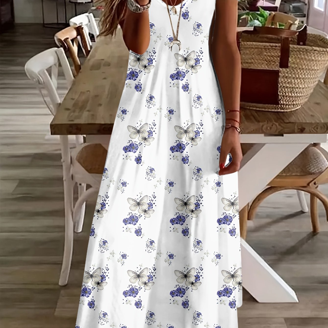 Women's Casual Vacation Floral Long Dress