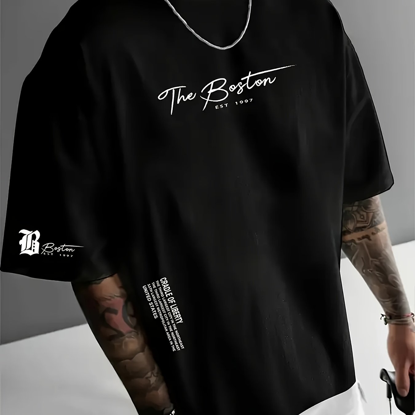 TEMU T-shirt, Men's T-shirt, Casual Short-sleeved Summer T-shirt