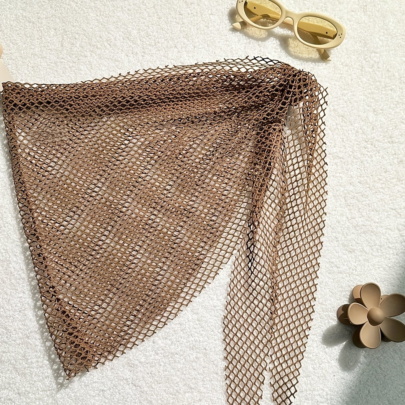 E-shop Damenmode Sexy Mesh Rock, Braun Halbtransparent, Geeignet für Musikfestivals, Strand Schwimmen und Urlaub