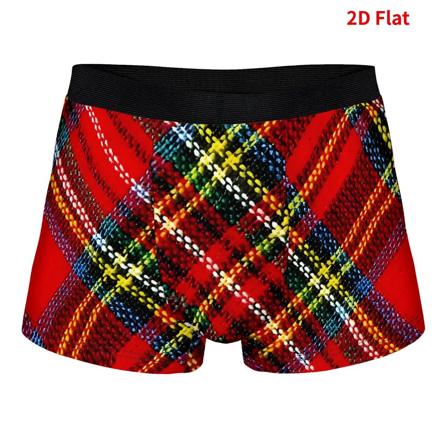 TEMU Scottish Tartan Men's Polyester Underpants Casual Soft Suitable For 2d Print Design