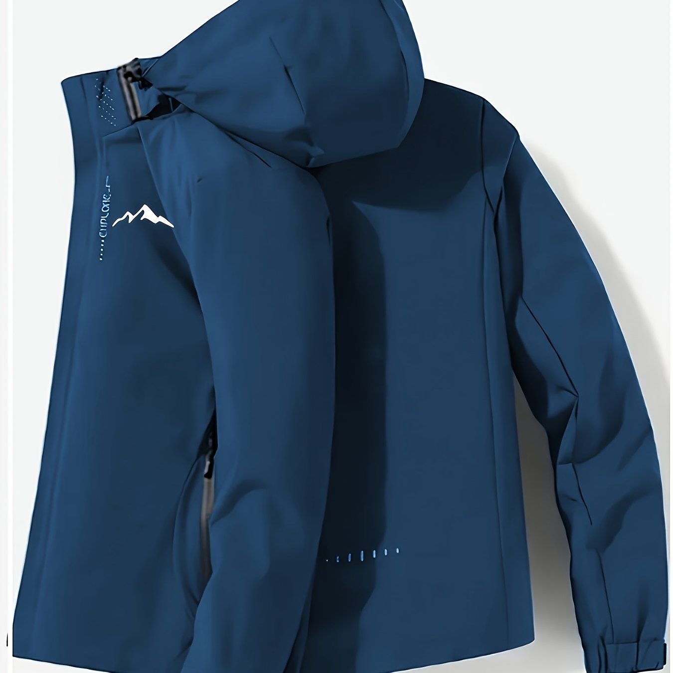TEMU Men's Plus-size Casual Mountain Print Pocket Jacket