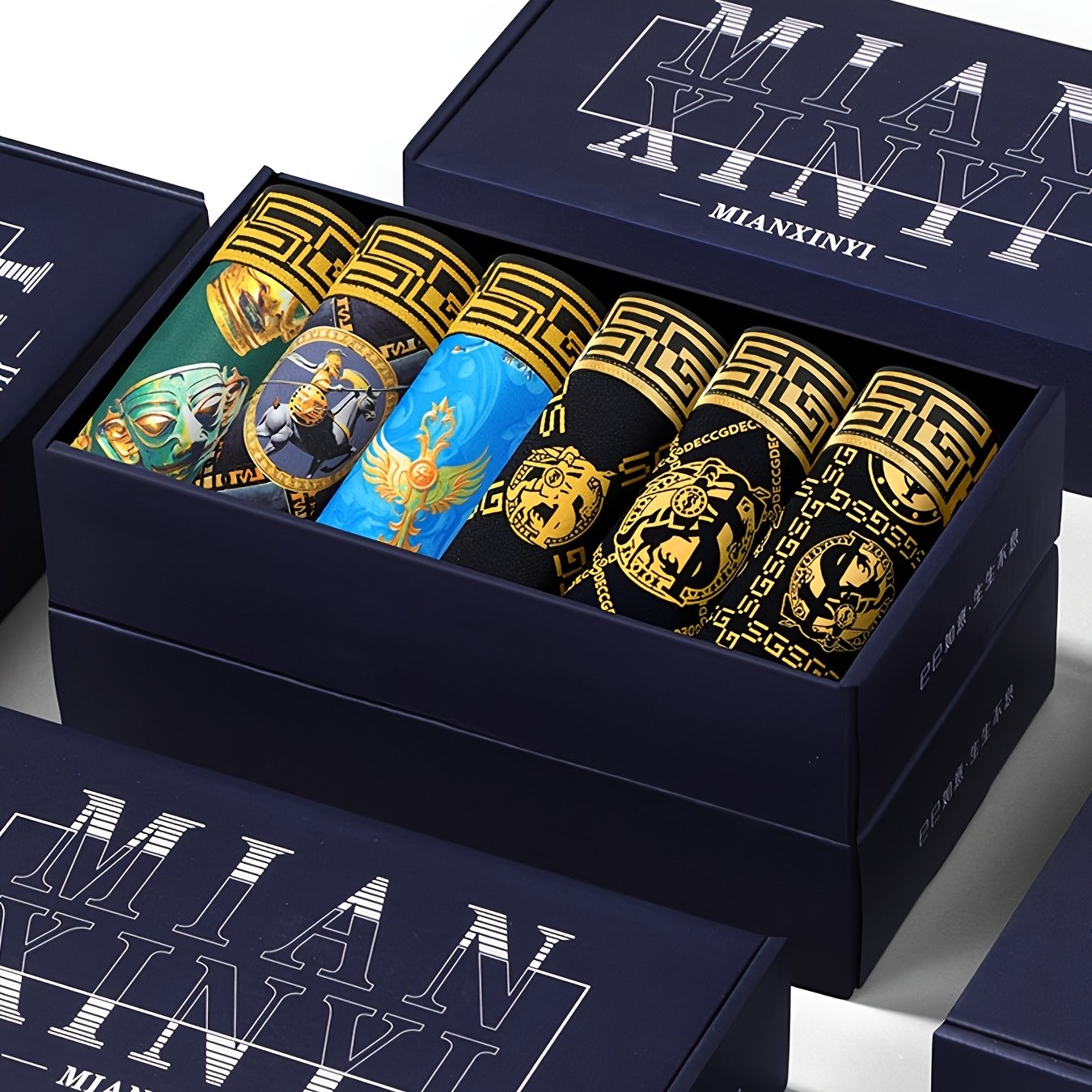 Image of 6pcs Set In Gift Box, -, Men's Thin, Breathable, Comfortable & Quick-drying Boxer Briefs