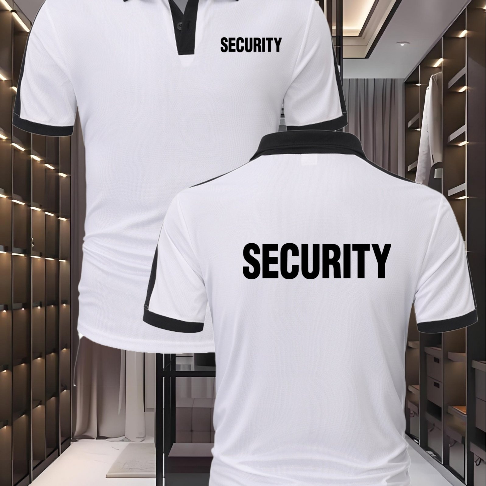 TEMU Men's Security Graphic T-shirt - Navy With Security Lettering - Lightweight Breathable Fabric For Security Guards, Police, Security - Hip-hop