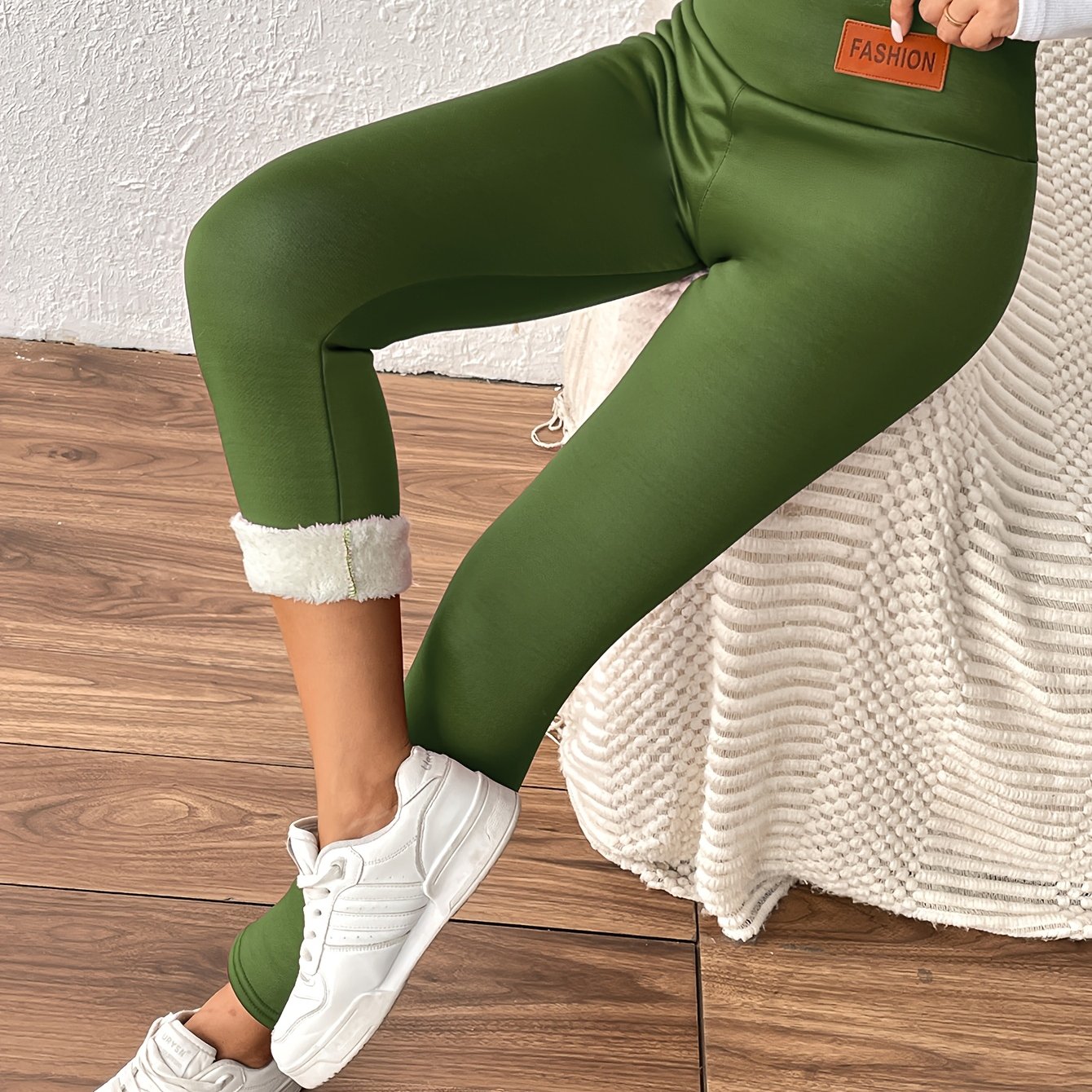 Extra Thick Brown Base Layer Pants For Women, Winter Fleece-lined High-waisted Thermal Trousers