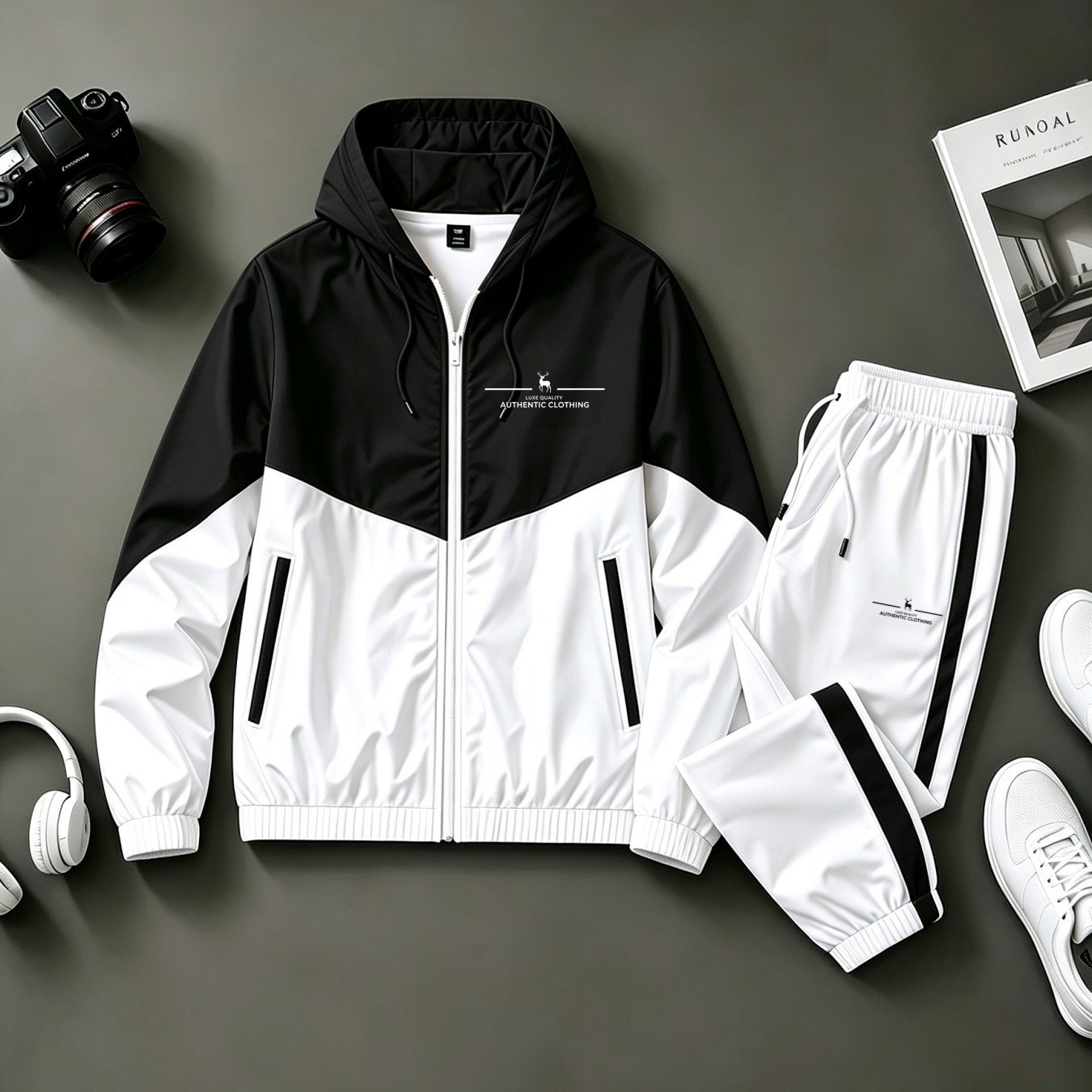 TEMU Completo pezzi con felpa con cappuccio e tuta da , set felpa con cappuccio e pantaloni della tuta color-block, sia per che per donna, ottimo per