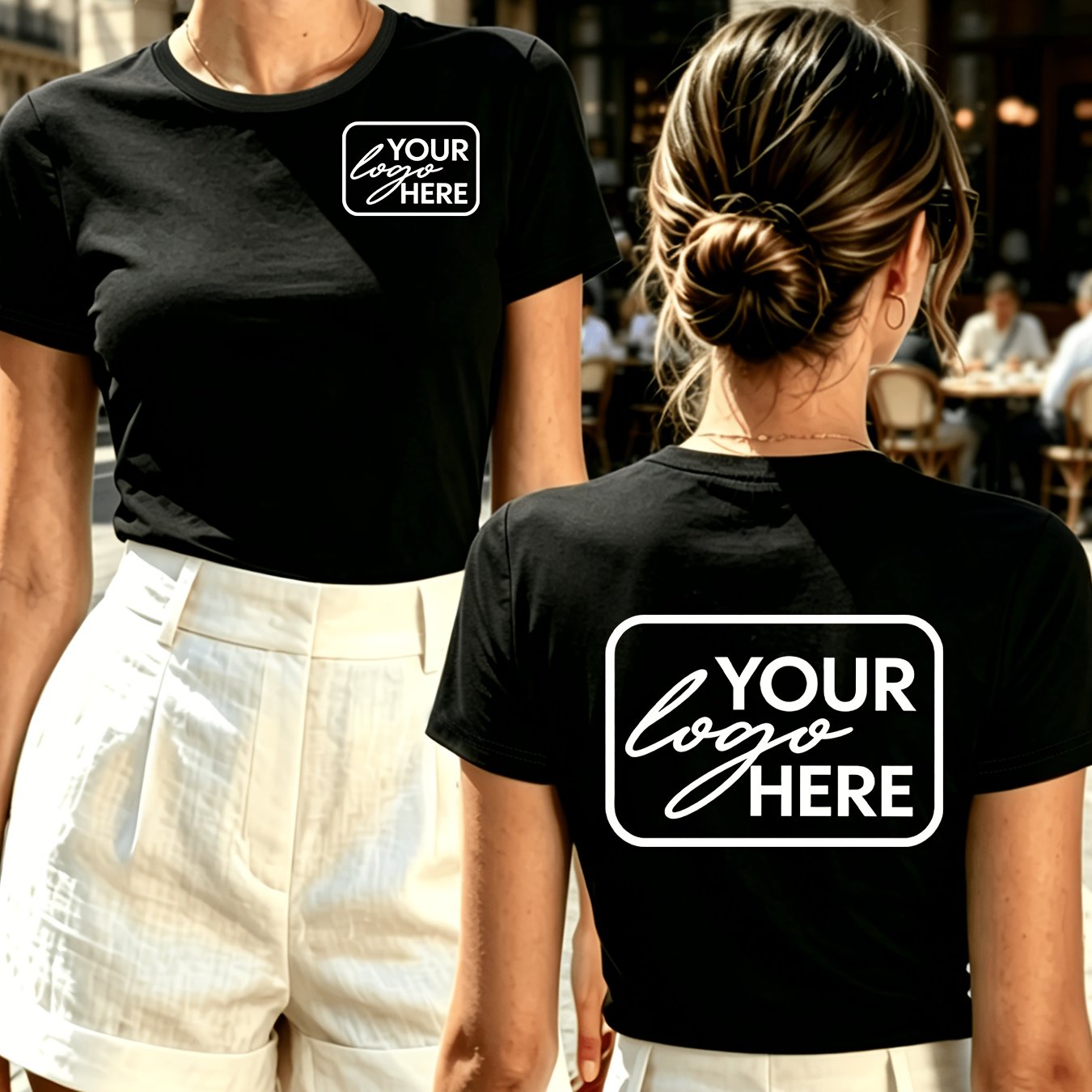 TEMU Custom Printed Round-neck Short-sleeve Women's T-shirt. Suitable For Daily Casual Wear, A Versatile And Fashionable Style. Custom Printing
