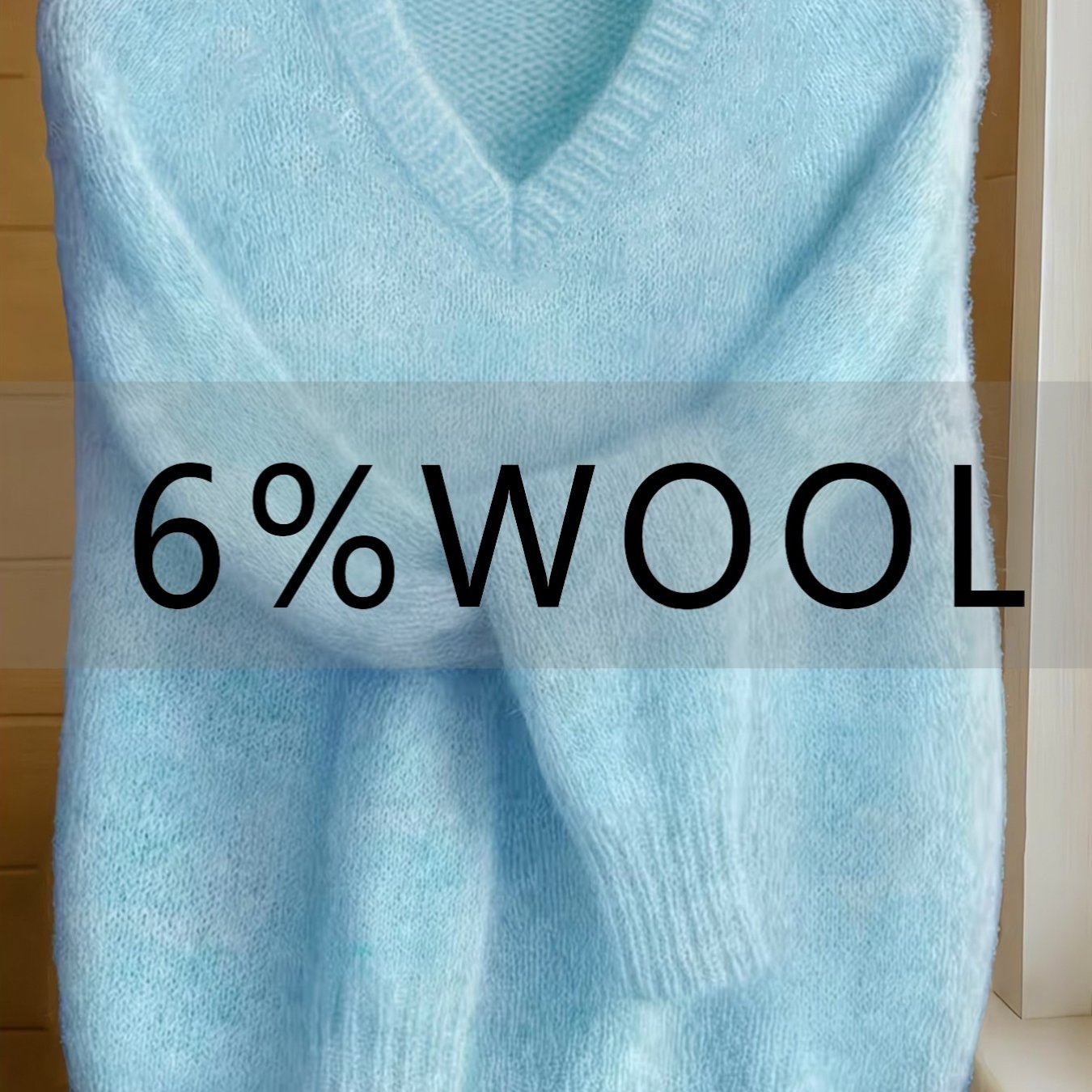 TEMU V-neck Sheep Wool Sweater - Soft Warm Wool Sweater Suitable For Fall Winter, Machine Washable Elegant V-neck Sweater For Commuting, Casual
