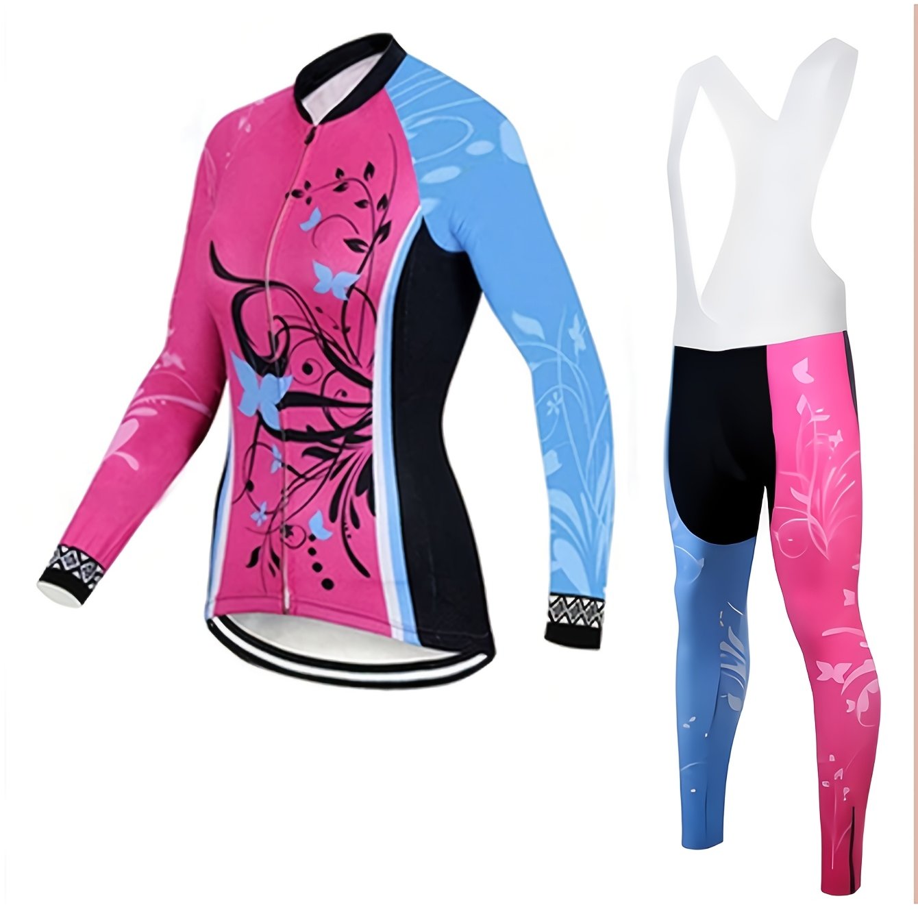 Image of Youth Long-sleeved Long-legged Cycling Suit, Teenage Mountain Bike Cycling Apparel, Breathable Quick-drying Outdoor Cycling 2pcs Set, Perfect For Outdoor, For Teenager