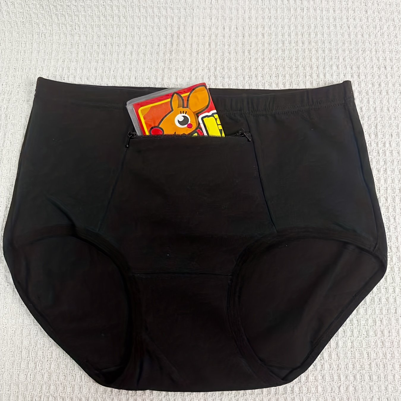 Image of 1pc Of Women's Anti-theft Underwear, Mother's Outdoor Travel, Money Hiding, Valuable Items With Zipper Pockets, Triangular Underwear, Physiological Underwear