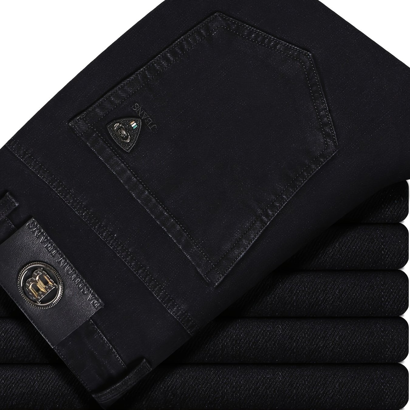 High-end Men's Business Black Jeans, Straight Versatile Fit