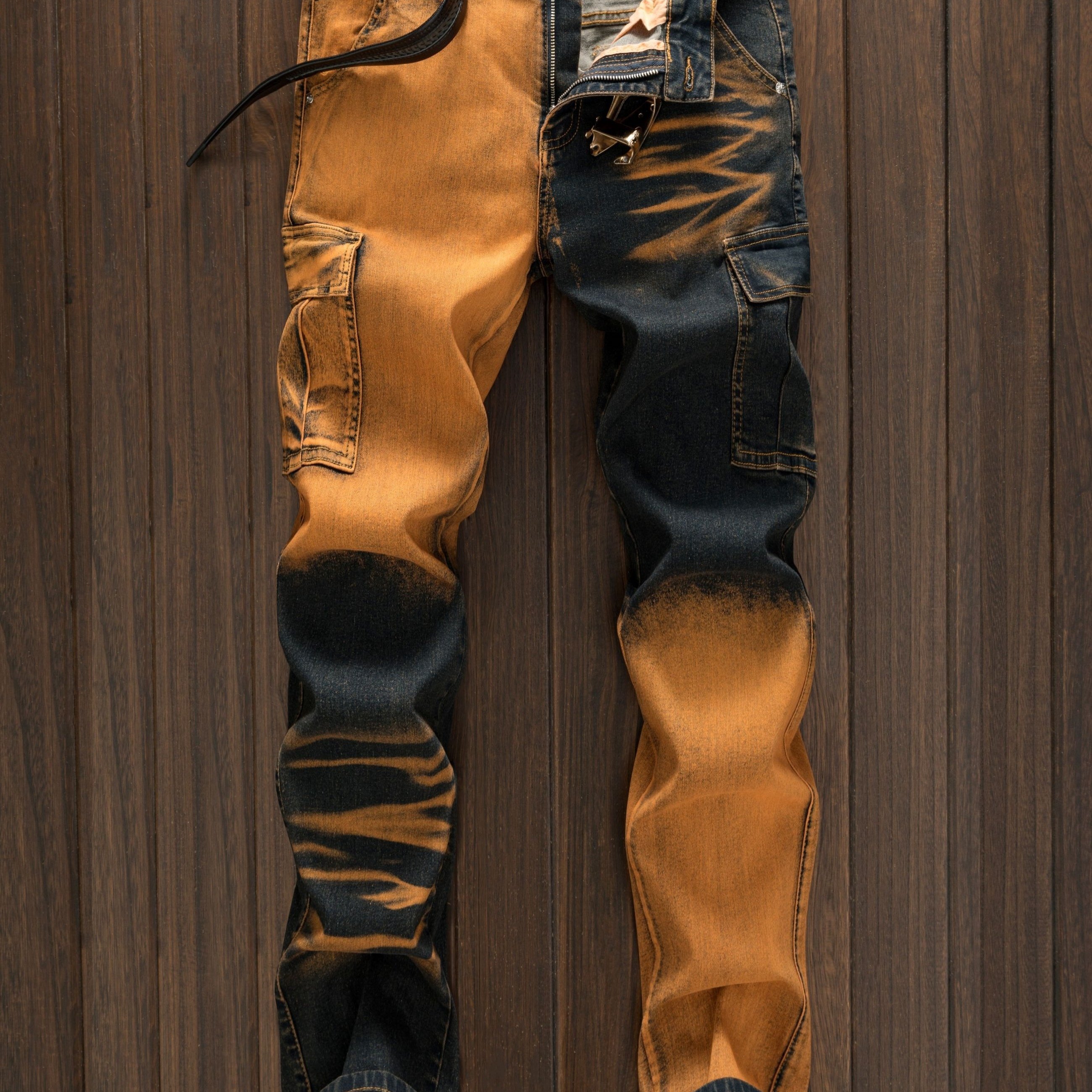 Men's Casual Versatile Street Style Multi-pocket Cargo Jeans