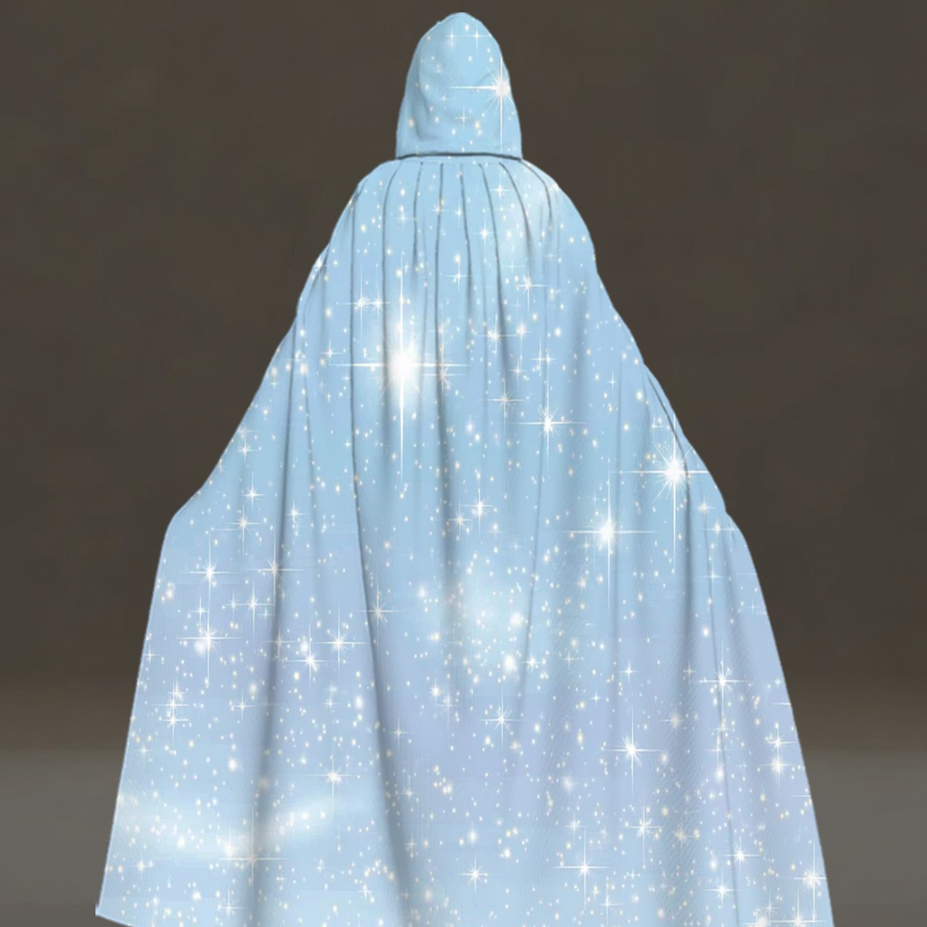 TEMU Mantello con Cappuccio 2D Piatto, 1 Pezzo, Scintillanti su Sfondo Chiaro_01, Costume per Cosplay, Feste di Capodanno e Casa, Accessori per e