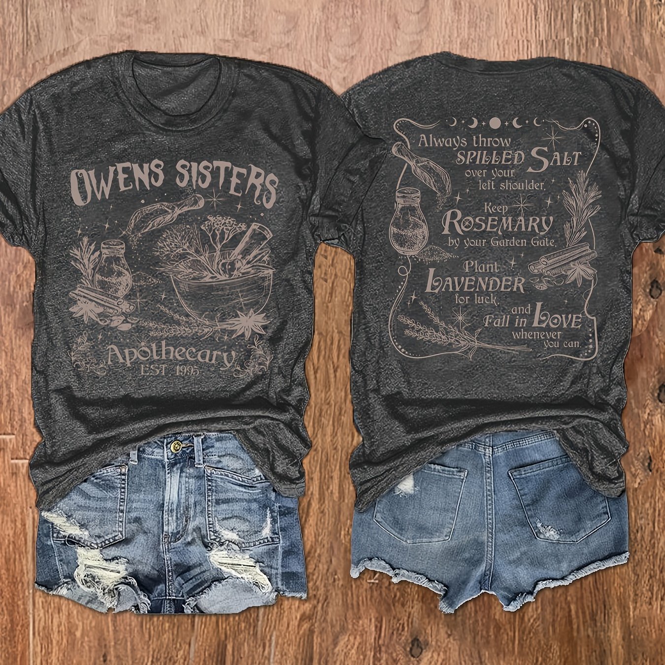 TEMU Graphic Print T-shirt, Short Sleeve Crew Neck Casual Top For Summer & Spring, Women's Clothing