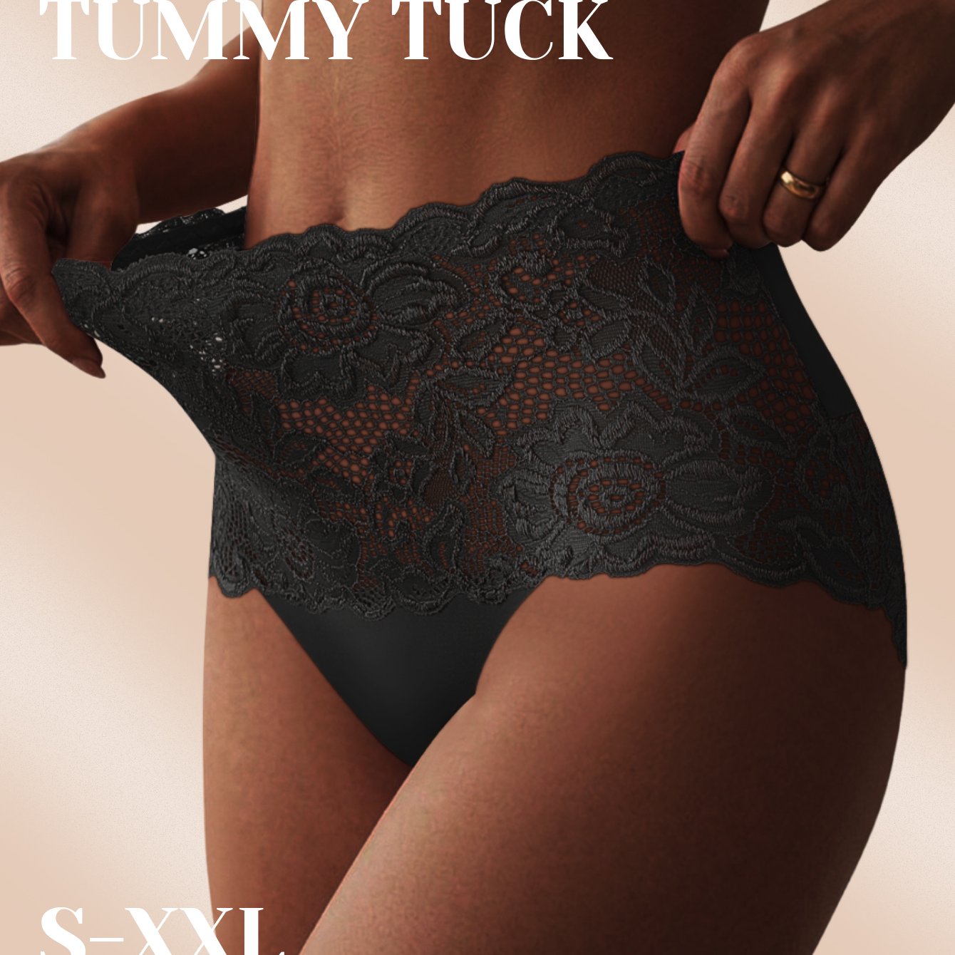 Image of 1 Pair Of Black High-waisted Women's Panties With Lace Cut-out Design, Breathable, Non-stuffy, And Non-restrictive, An Essential For Daily Wear