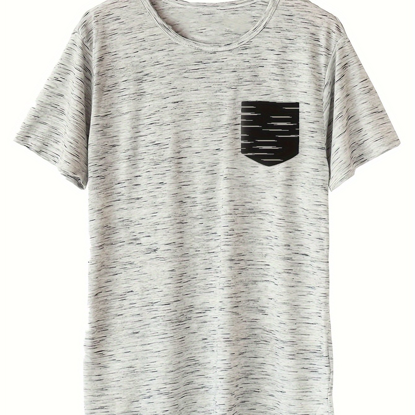TEMU Men's White T-shirt With Speckles, Featuring A Unique Pocket Design, Made Of Comfortable And Breathable Material, Suitable For Wearing During Leisure Sports And For Daily Wear.