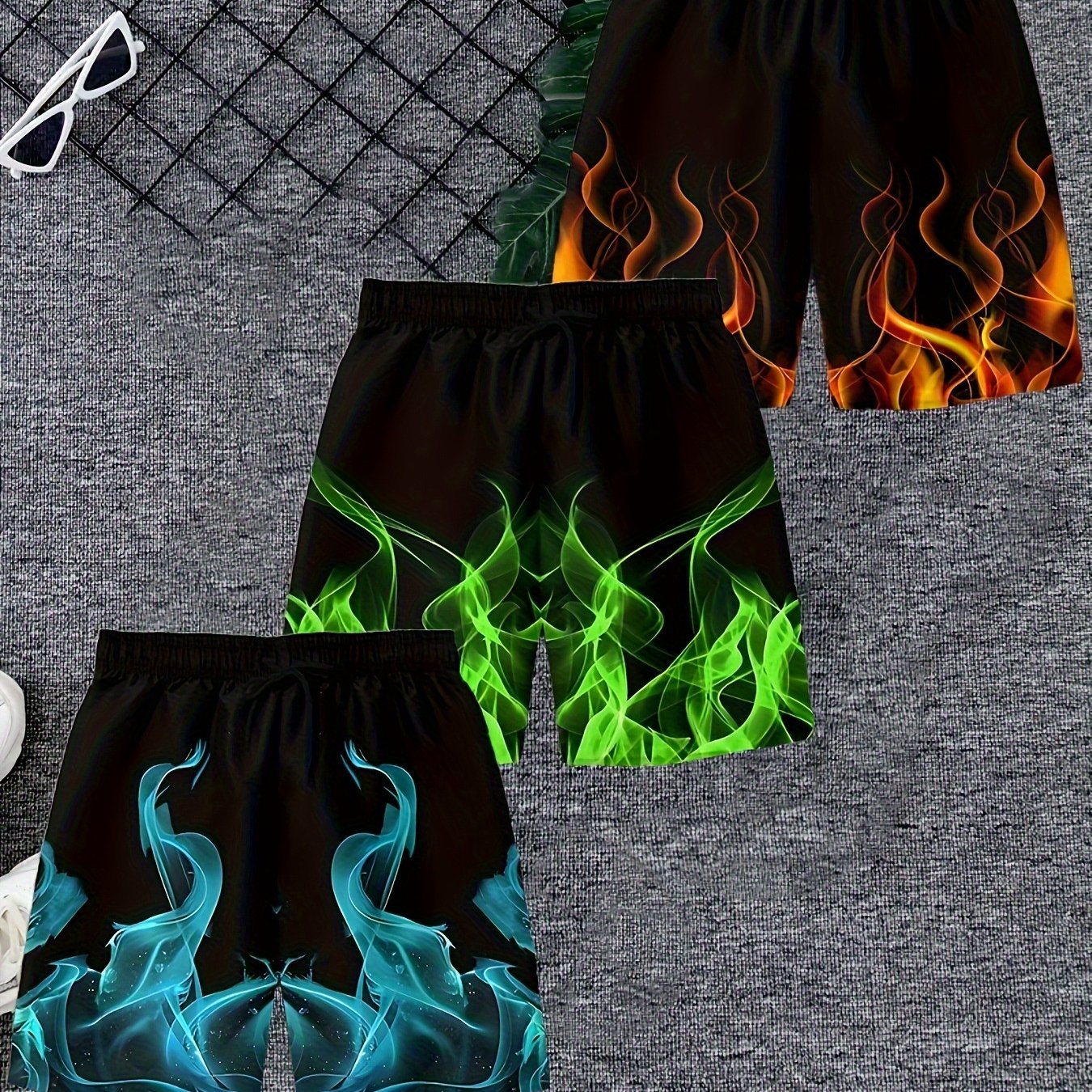 TEMU 3pcs Set Of Large-sized Men's Shorts, Casual Beach Shorts, 3d Jogging Shorts, Travel Beach Shorts, Sports Shorts, Plus Size