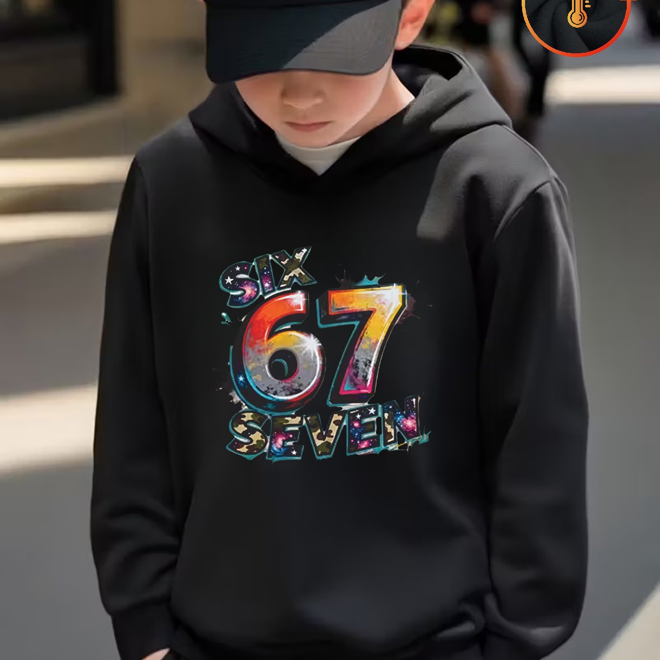 Image of Boys' Long Sleeve Hooded Sweatshirt | Print Design, Ideal For Christmas And New Year Gifts, Comfortable For Everyday Wear, Warm Winter , Wear Perfect For Autumn And Winter , Crew Neck