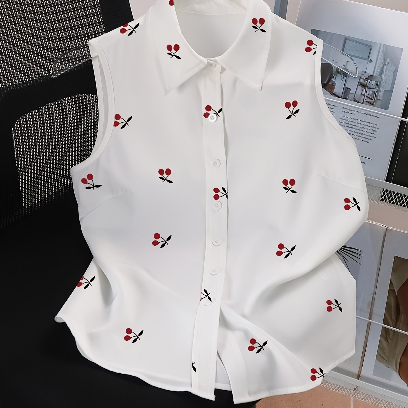 TEMU Chaleco sin de para Mujer, Ropa , Estilo de Diseñador, Único, Camisa Juvenil, Ajuste Holgado, Top