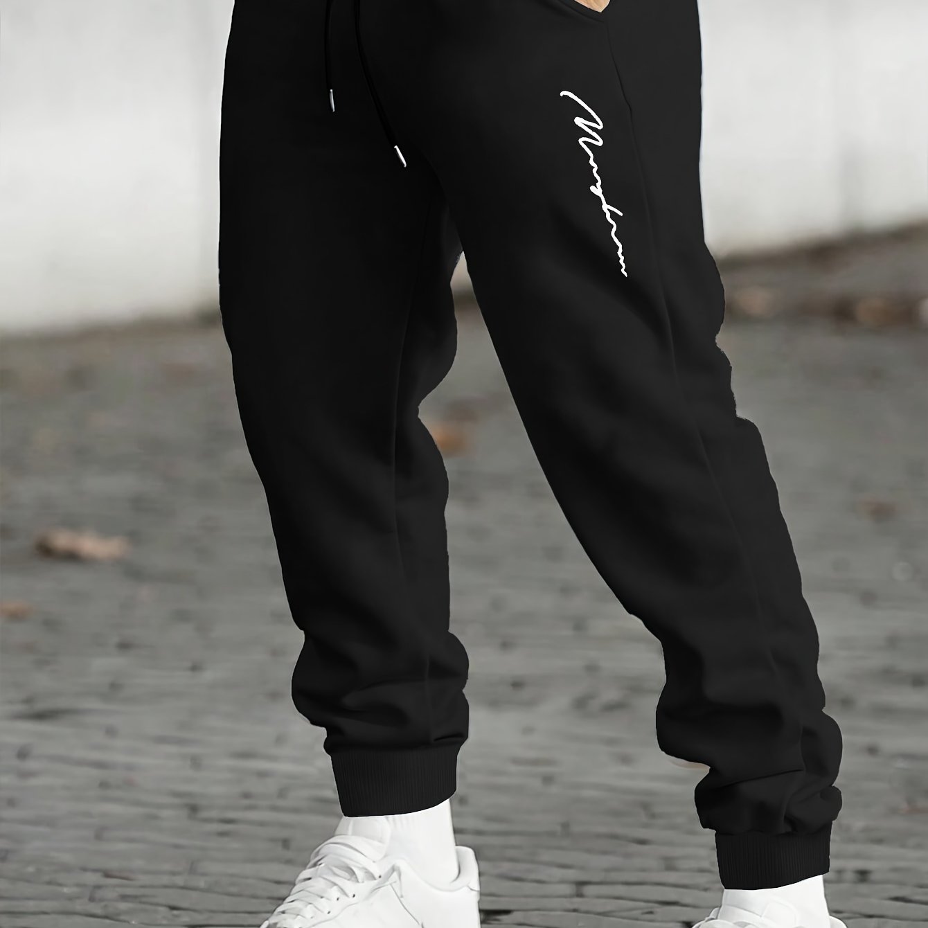 TEMU Letter Print Men's Casual Sweatpants, Comfortable Autumn/winter Sweatpants, Winter Casual Outdoor Joggers