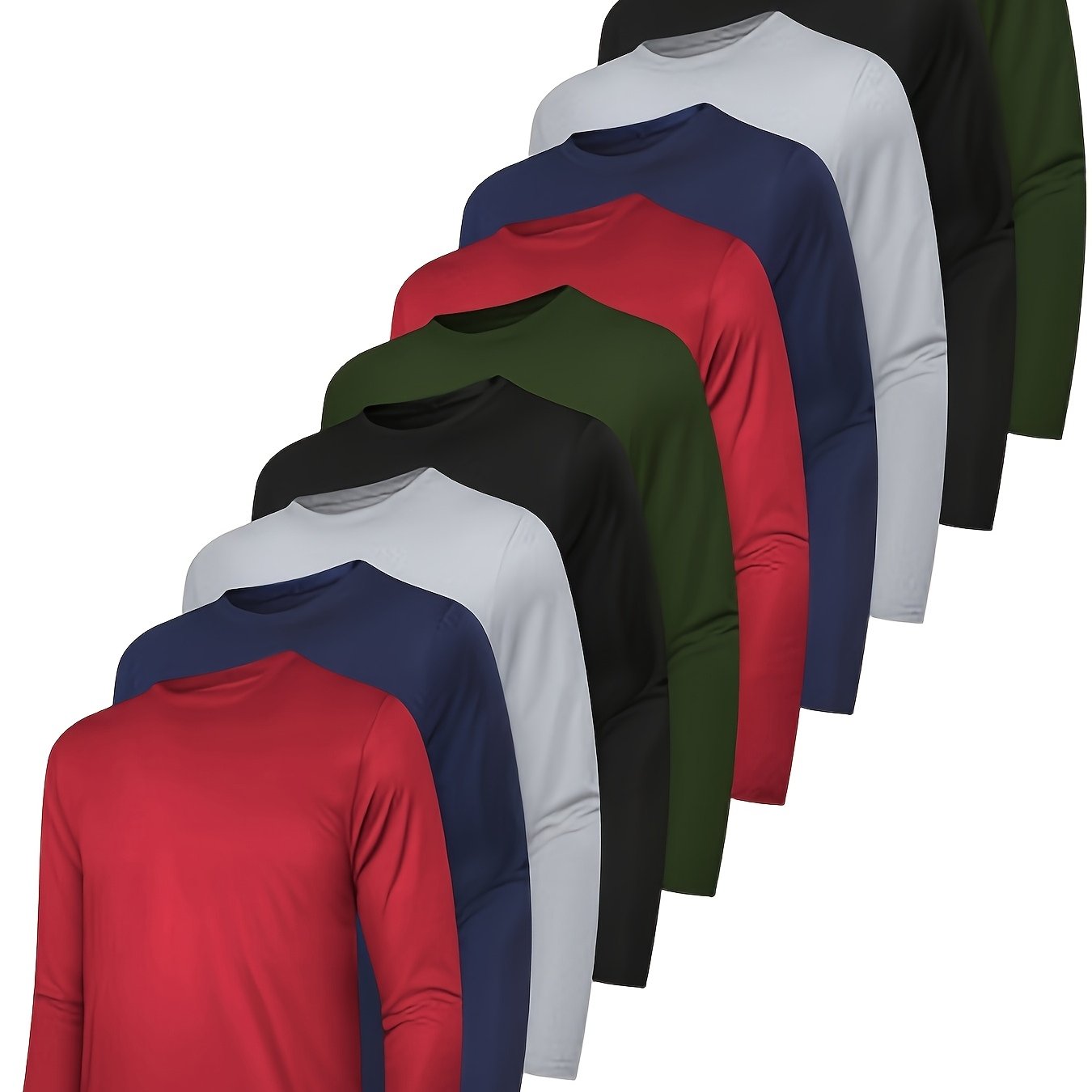 10 Pack Long Sleeve Shirts For Men Moisture Wicking Spf Tee Shirts Workout T Shirts Casual