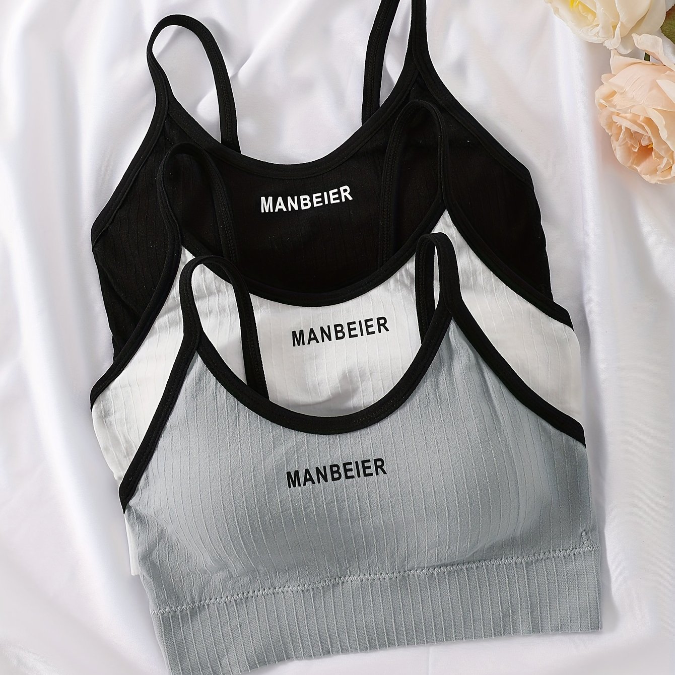 Three-piece Letter Beautiful Back Wrap Chest Without Steel Ring Base Sling Underwear Strapless Outer Wear Sports Vest