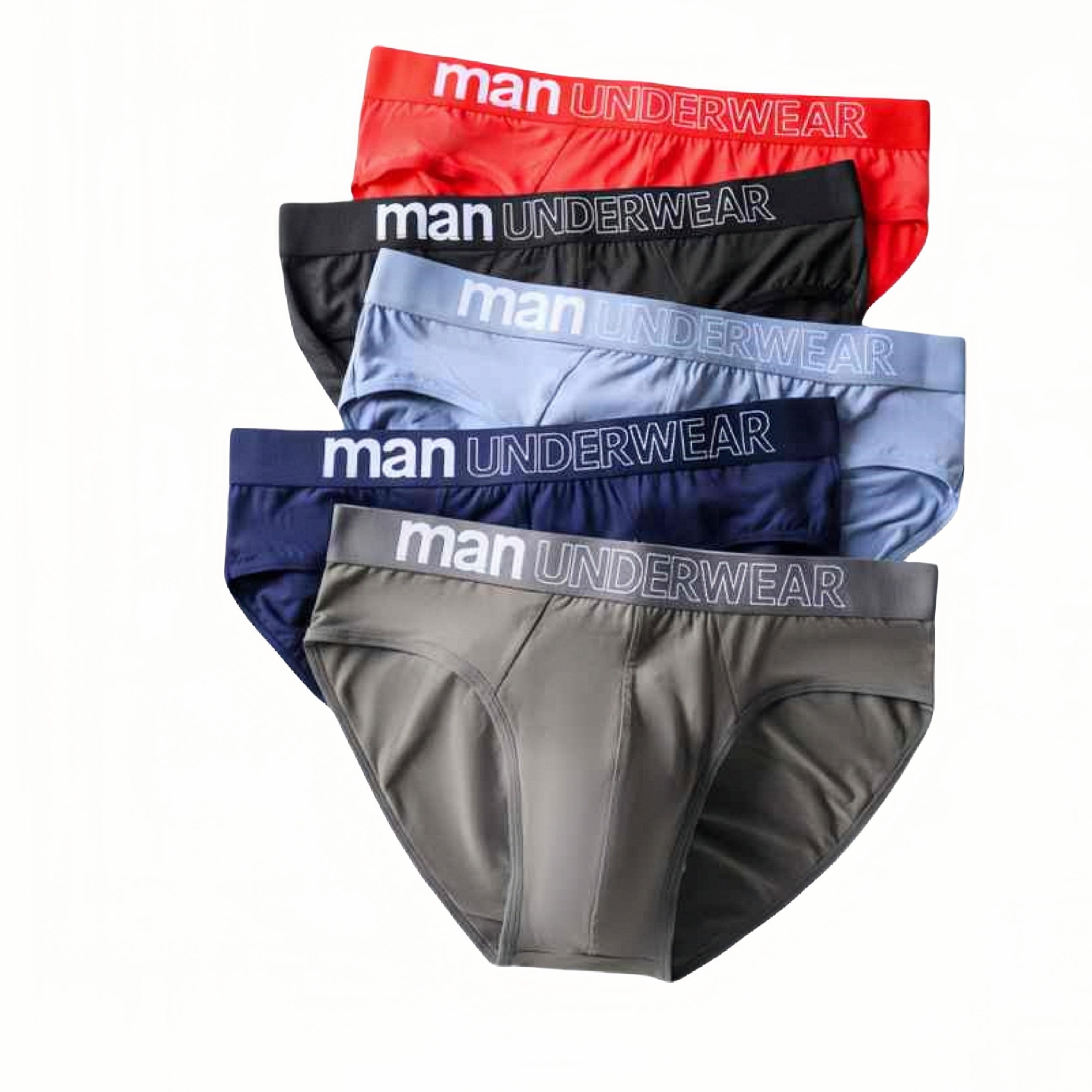 5pcs Men's Fashion Underwear, Comfortable And Breathable Polyester Blend, Stylish Prints For Young Plus-size Men, In Extended Sizes