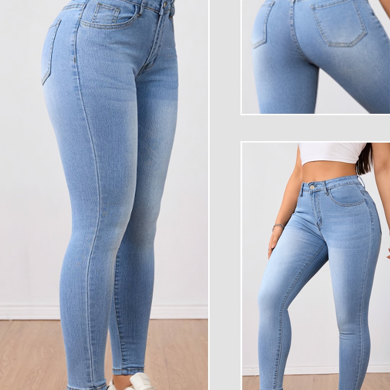 Blue Fashionable Elegant Casual Denim Jeans