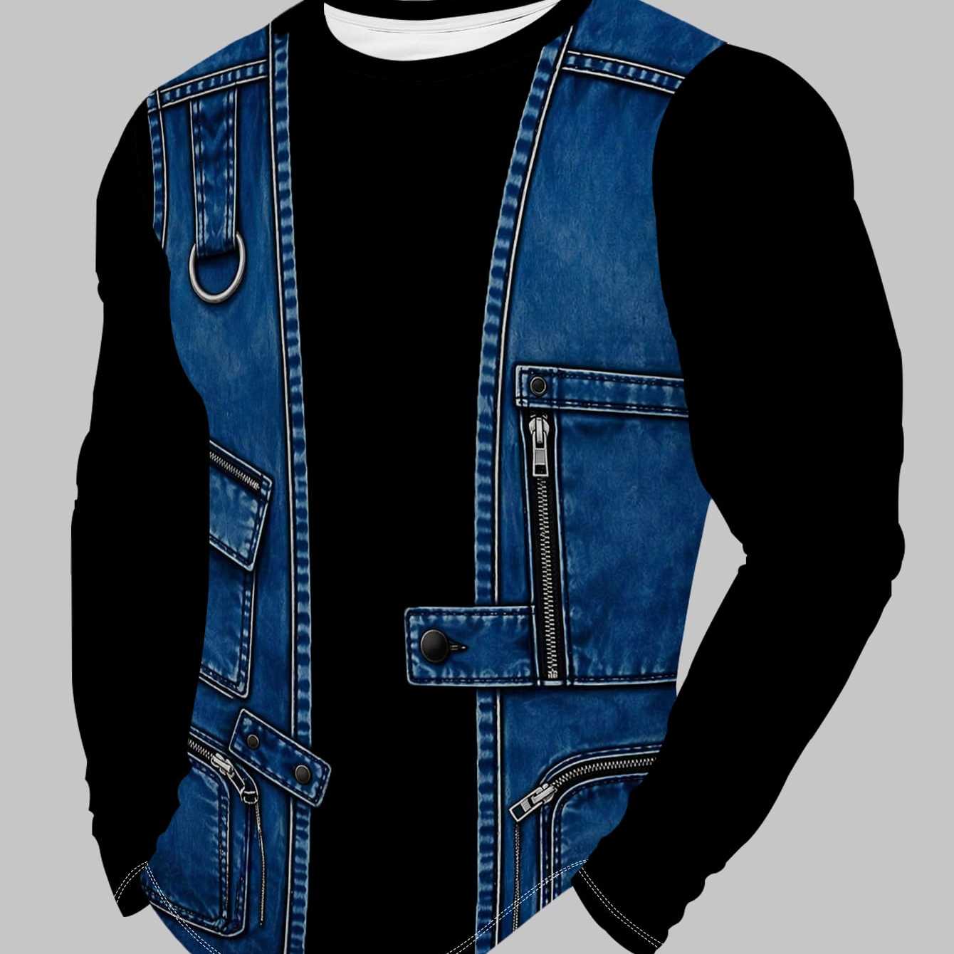 TEMU Men's Casual Sporty Style Classic Long-sleeve T-shirt For Commuting, Leisure, And Everyday . Men's Long-sleeve T-shirt. Corresponds To Specific