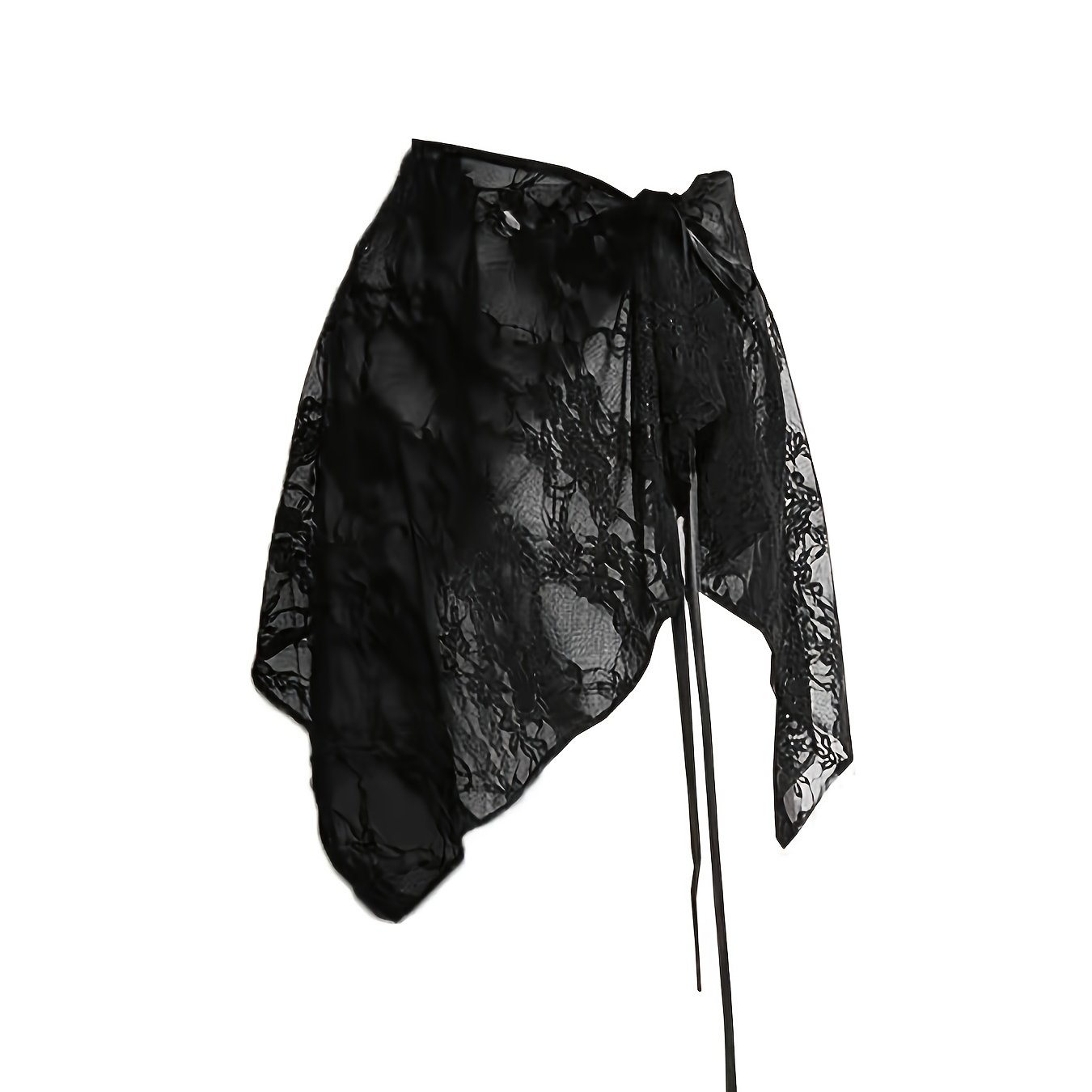 Irregularly Designed Lace Chiffon Skirt, Versatile Design Pencil Skirt