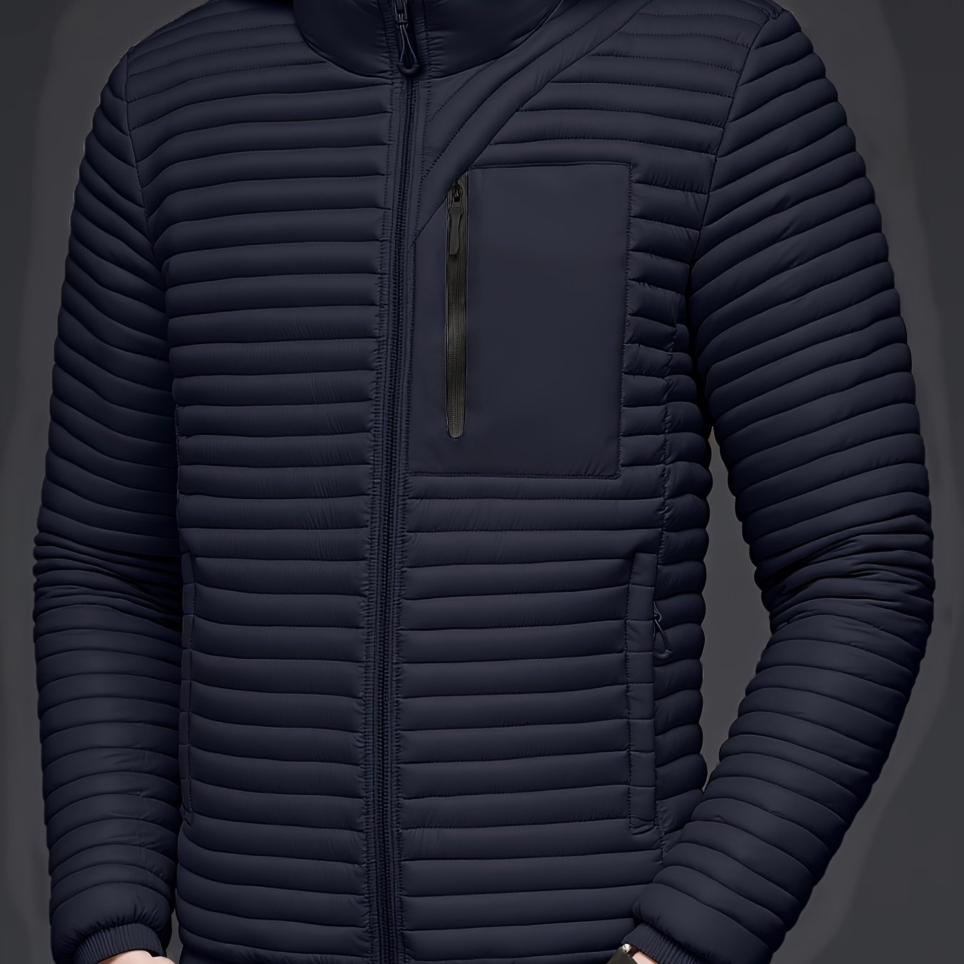 TEMU Veste d'hiver à capuche pour homme - Coque légère avec fermeture éclair intégrale et poches, uniquement, convient pour , le snowboard et les