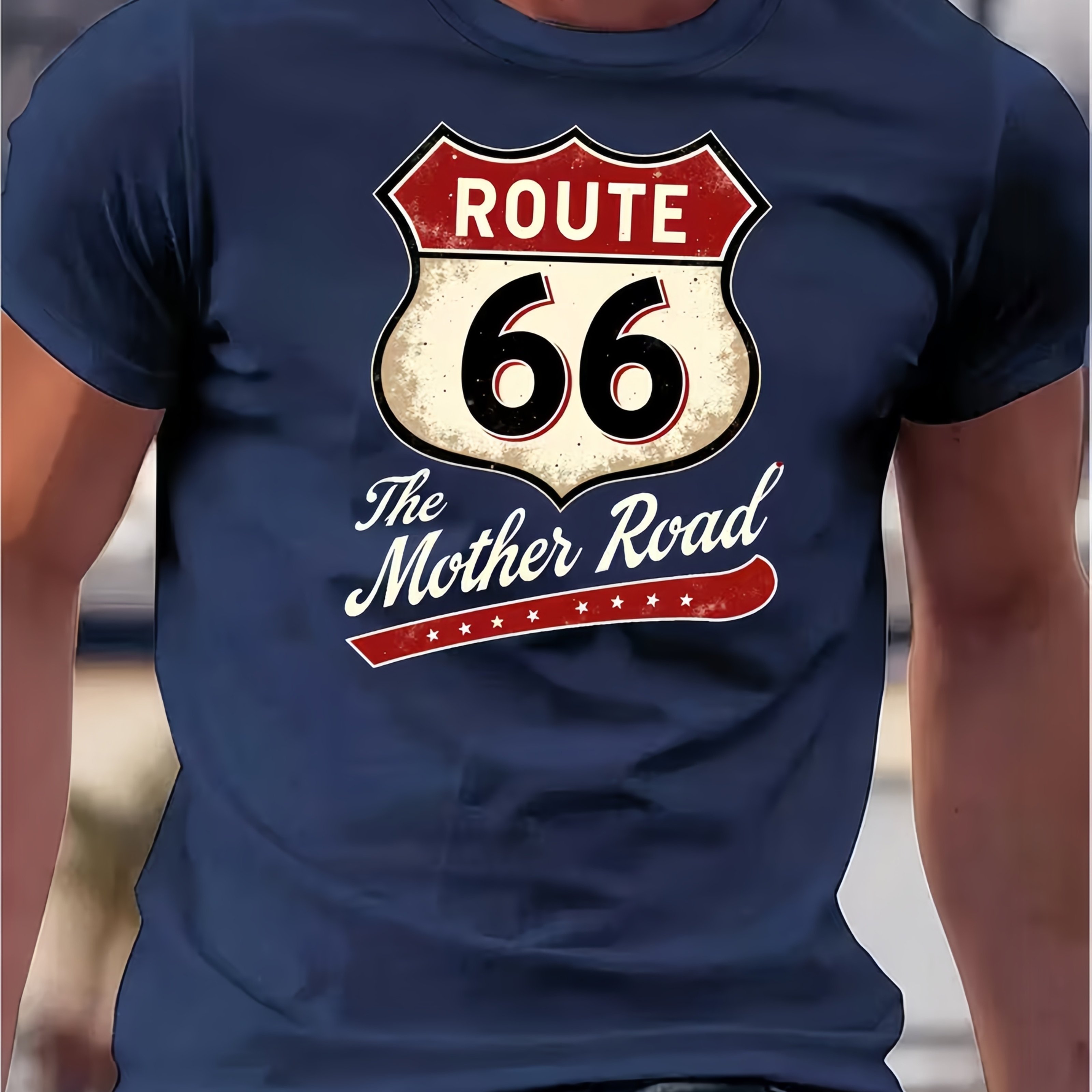 TEMU Men's Summer Sports T-shirt, Slightly Stretch Knit Fabric, Printed T-shirt, Regular Fit, Stretch Apparel, Patterned T-shirt, , Summer T-shirt