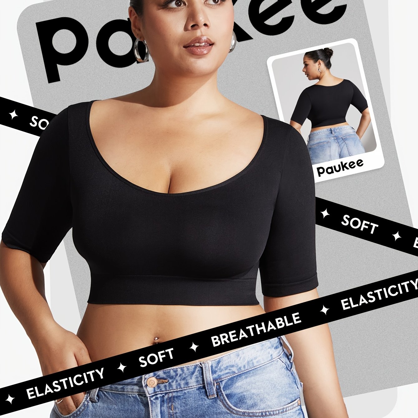 Image of Women's Body Shaping Micro-shaping Seamless Waist-retracting Thin Arm Top Plus Size Women's Body Shaping-te3073