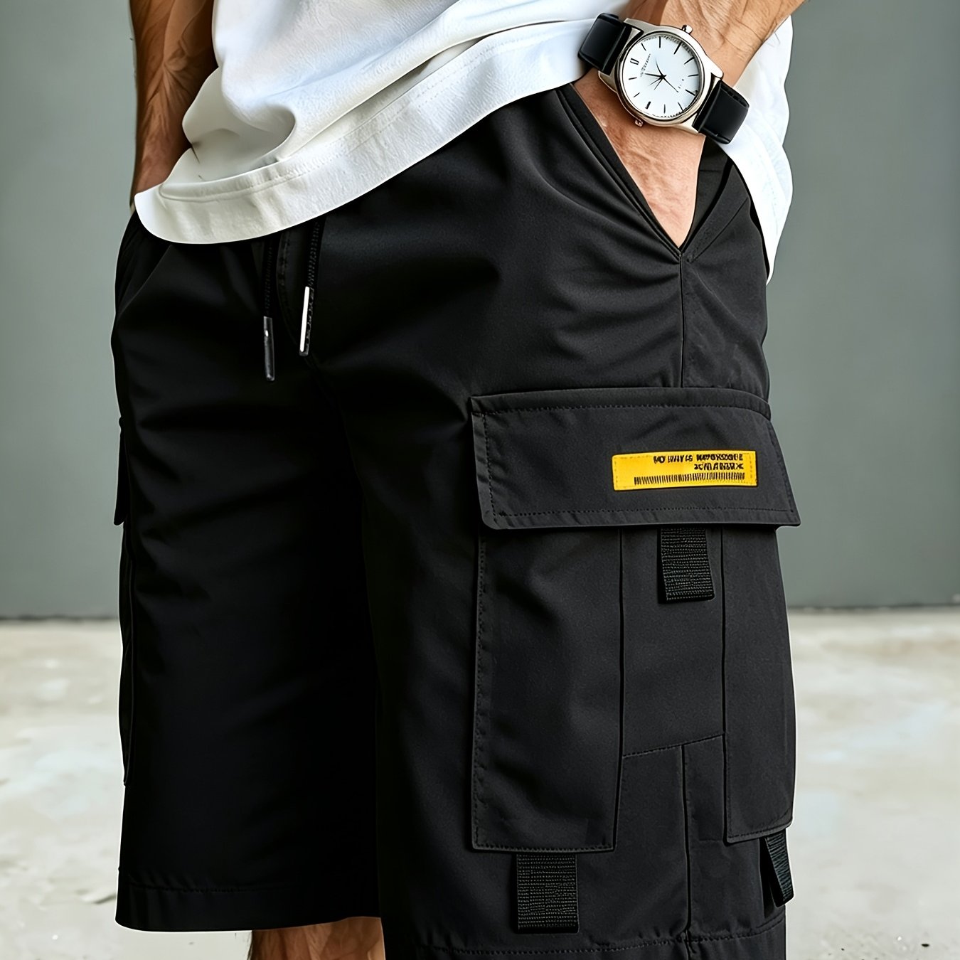 TEMU Pantalones cortos cargo casuales para hombre, pantalones cortos de moda casual, regalo de lujo para el novio