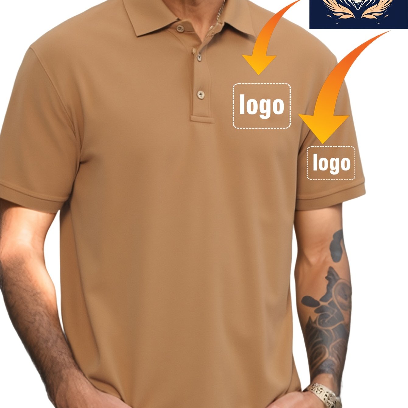 TEMU Customizable Men's Shirts - Breathable Summer Fabric, In 5 Colors For Corporate T-shirts And Team Uniforms, Featuring Prints On And Cuffs,