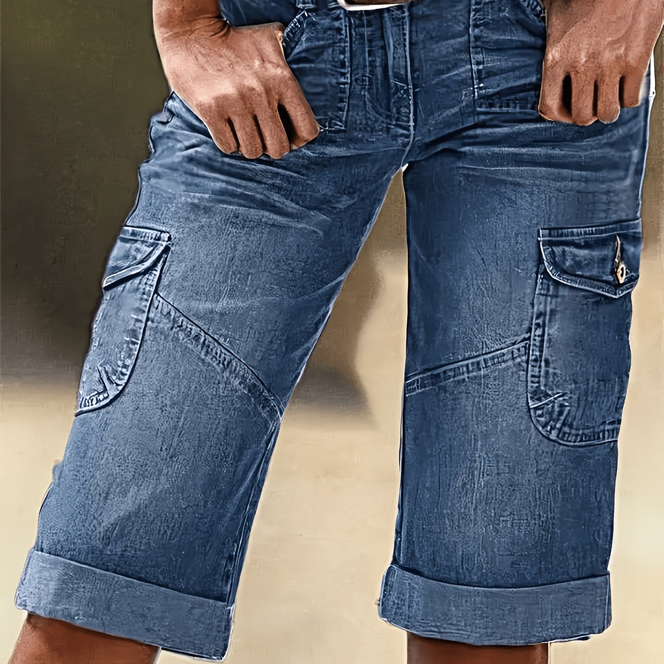 Women's Casual Work-style Casual Pants For Ladies, -washed End, Patch Design, Stretch Fabric Providing And Effect, Multiple , Fashionable And Casual, Suitable For Ladies' Summer And Casual Wear