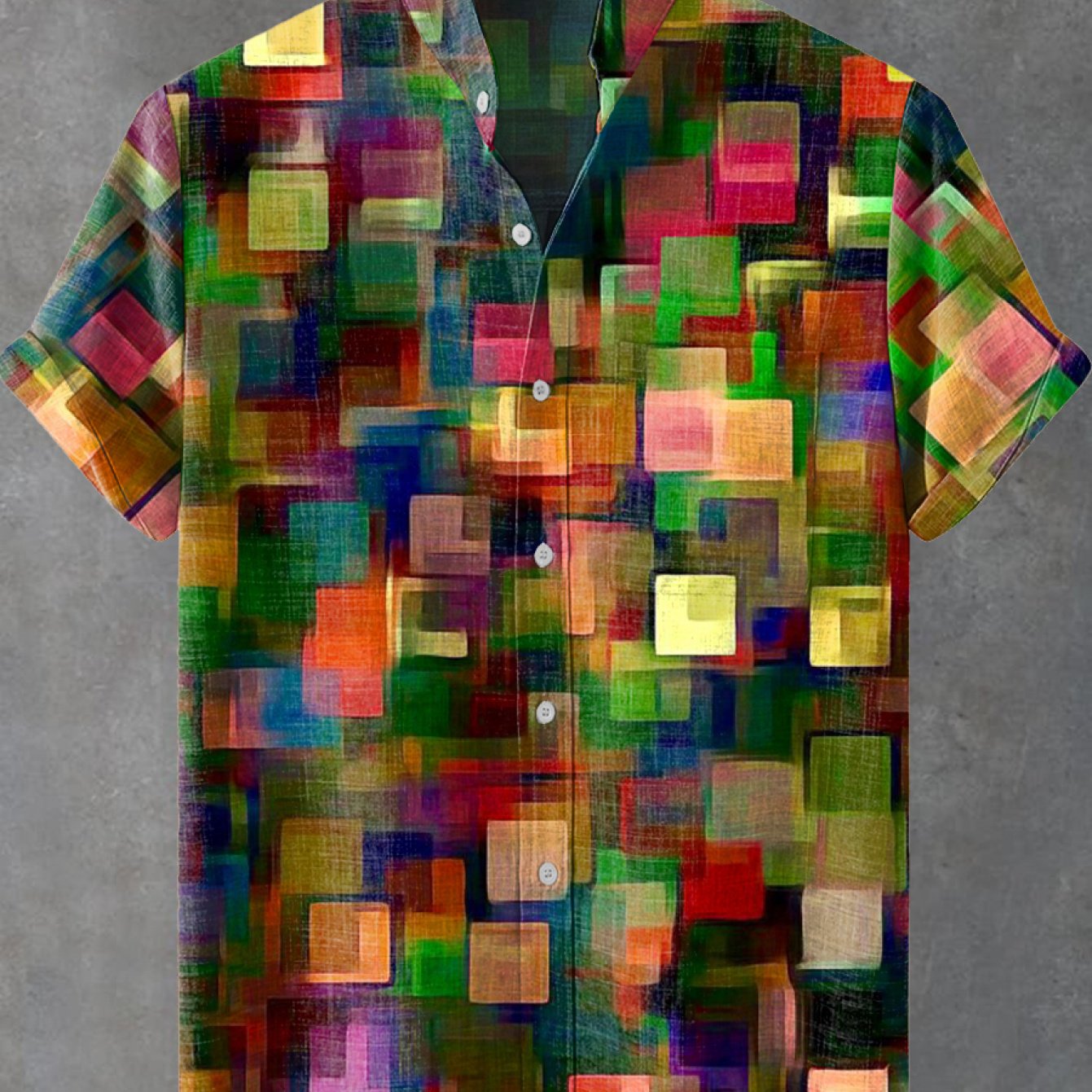 Men's Stand Collar Shirt With Pockets