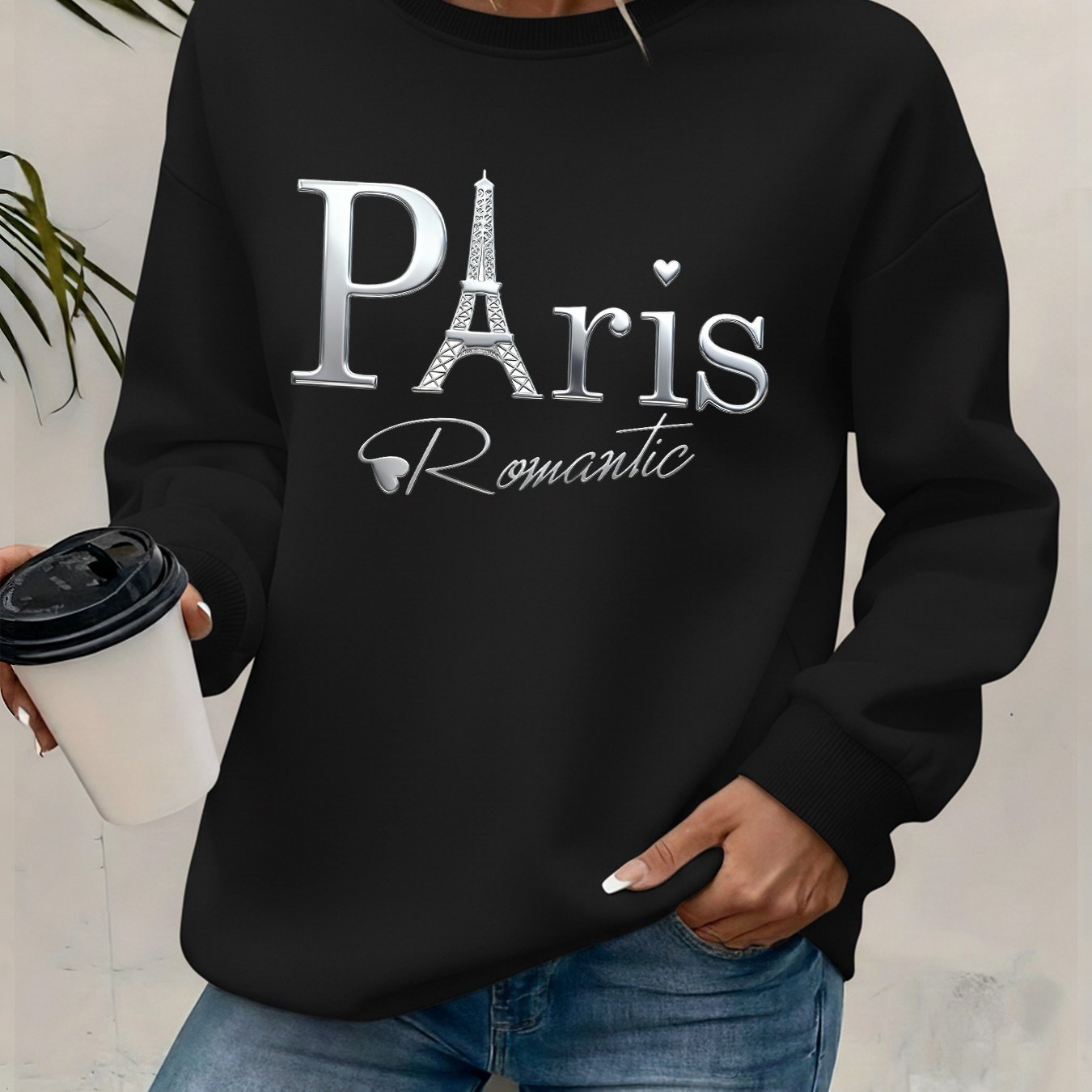 TEMU Graphic Print Sweatshirt, Crew Neck Casual Sweatshirt For Winter & Fall, Women's Clothing