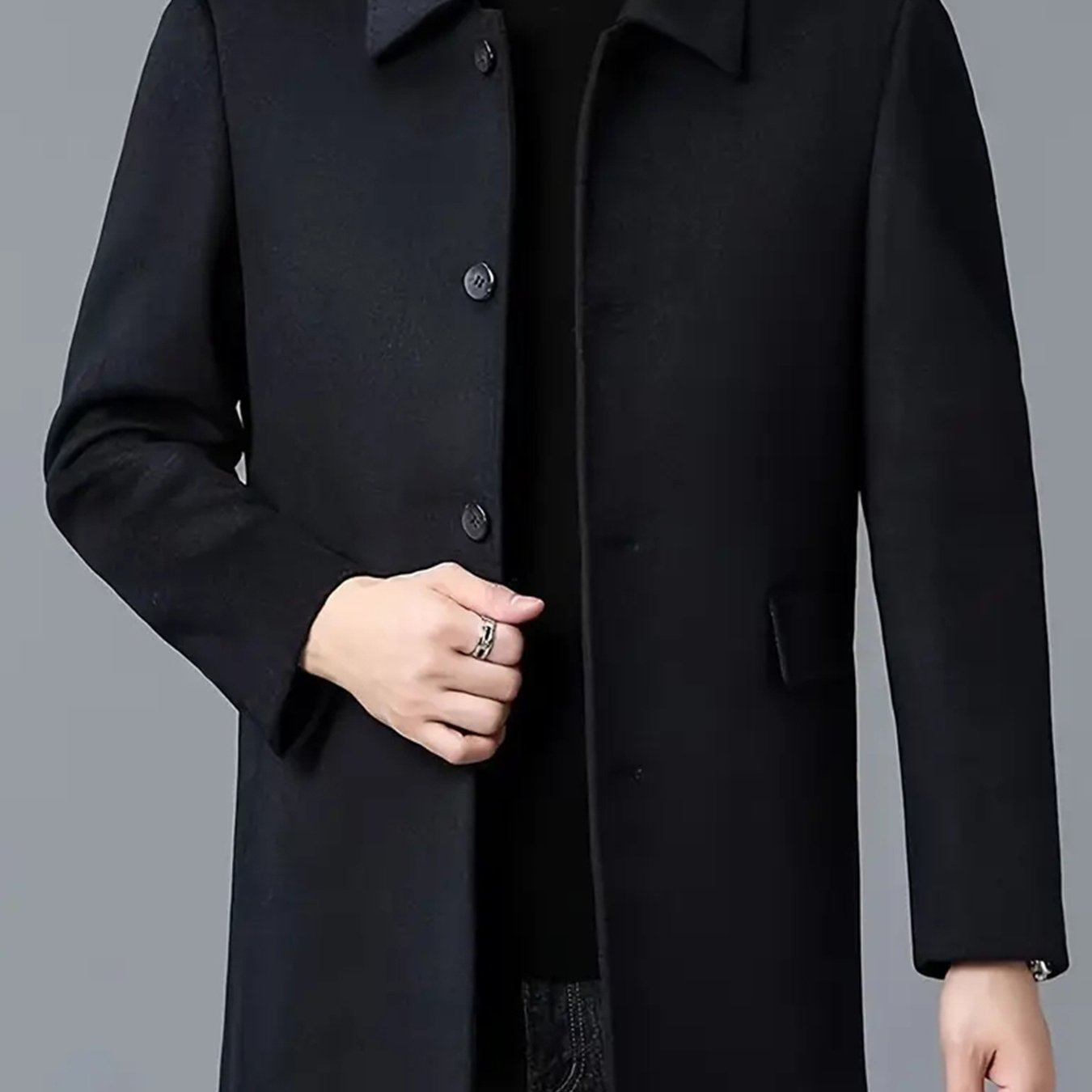 2025 American 's Casual Classic Versatile Solid Color Side Double Pocket Easy Design Anti-wrinkle Non-iron Single-breasted Light Luxury Coat