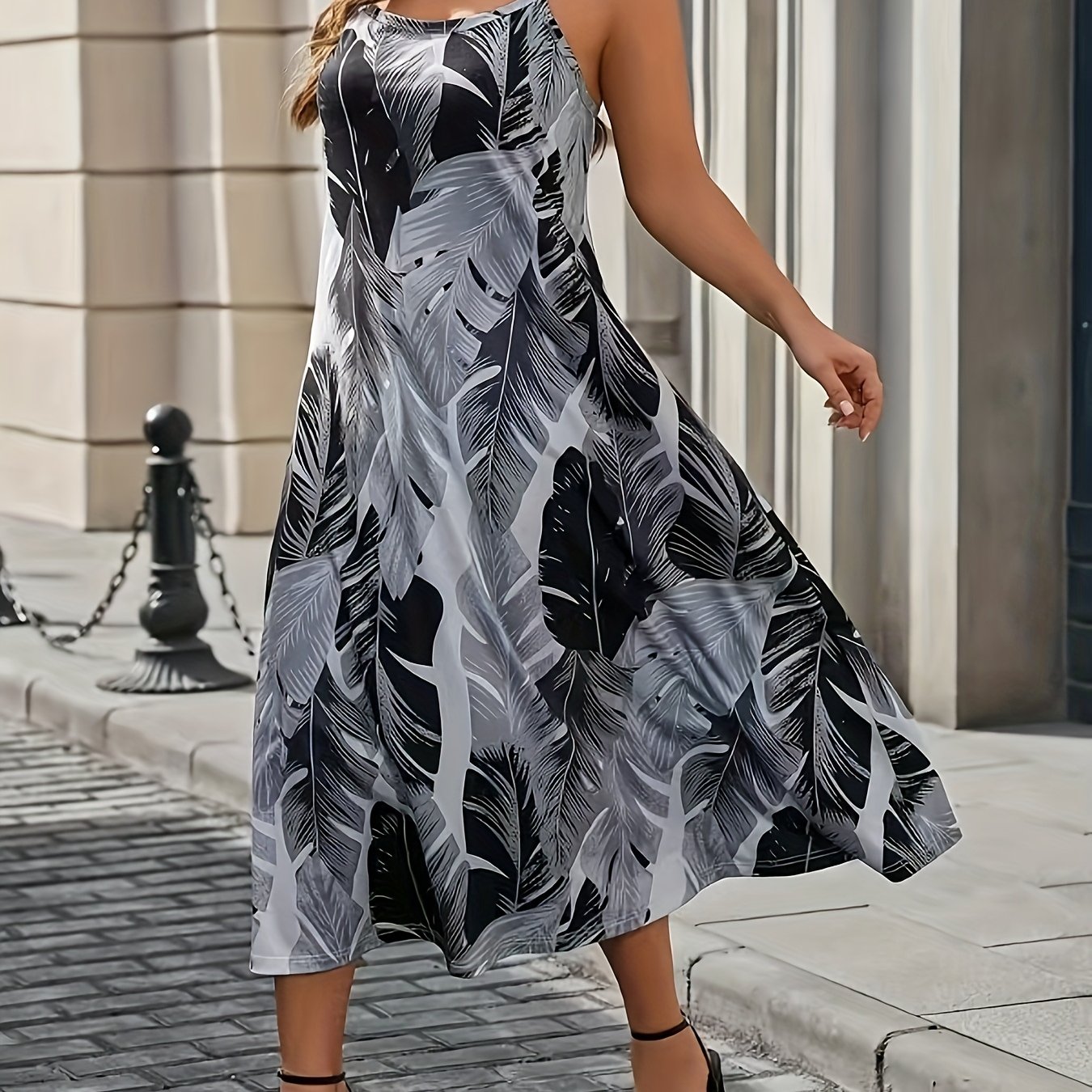 Plus Size - Plus Size - Women's Plus Size Print Cami Dress