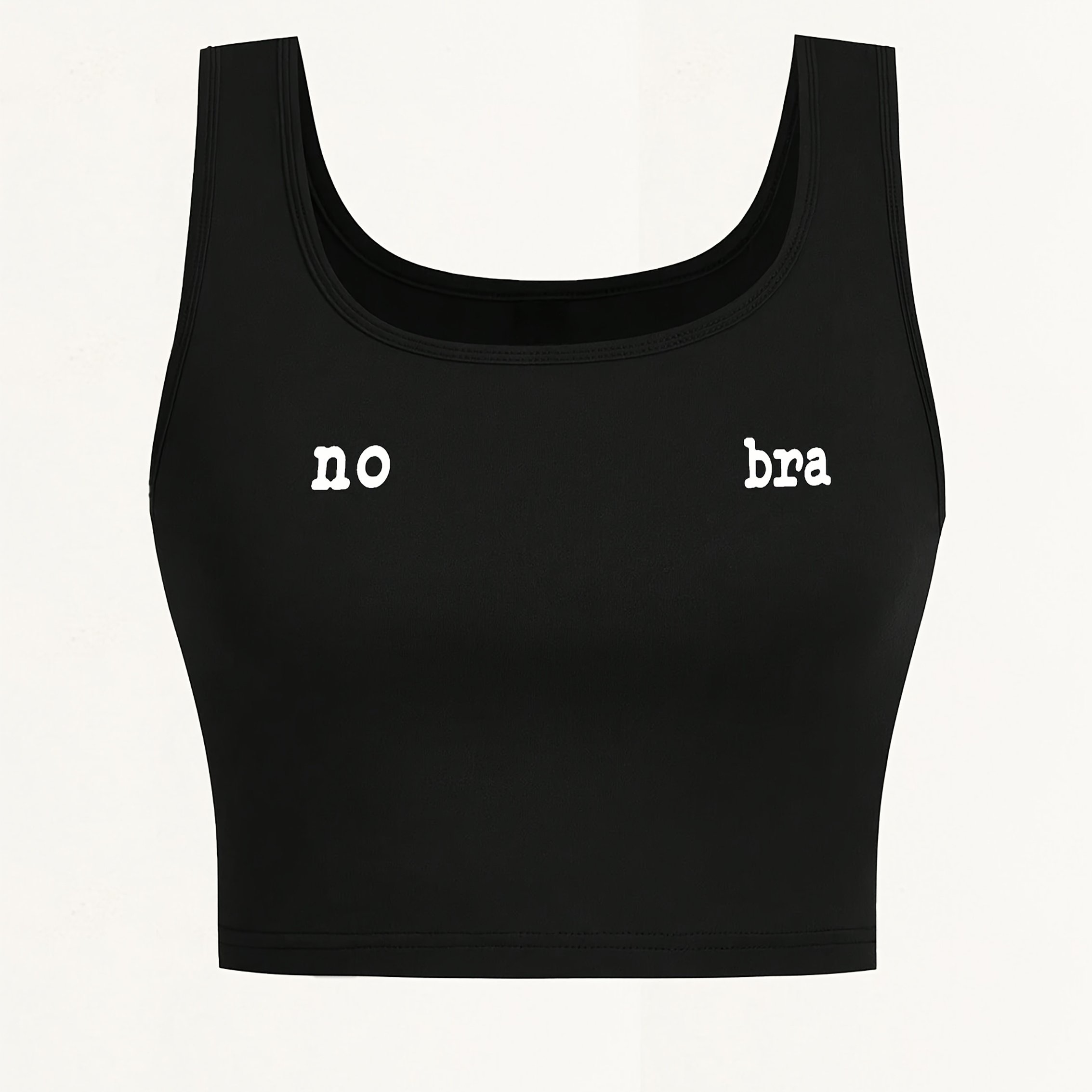 TEMU Stylish Short Tank Top For Women With Minimalist Letter Print On , A Unique Vest