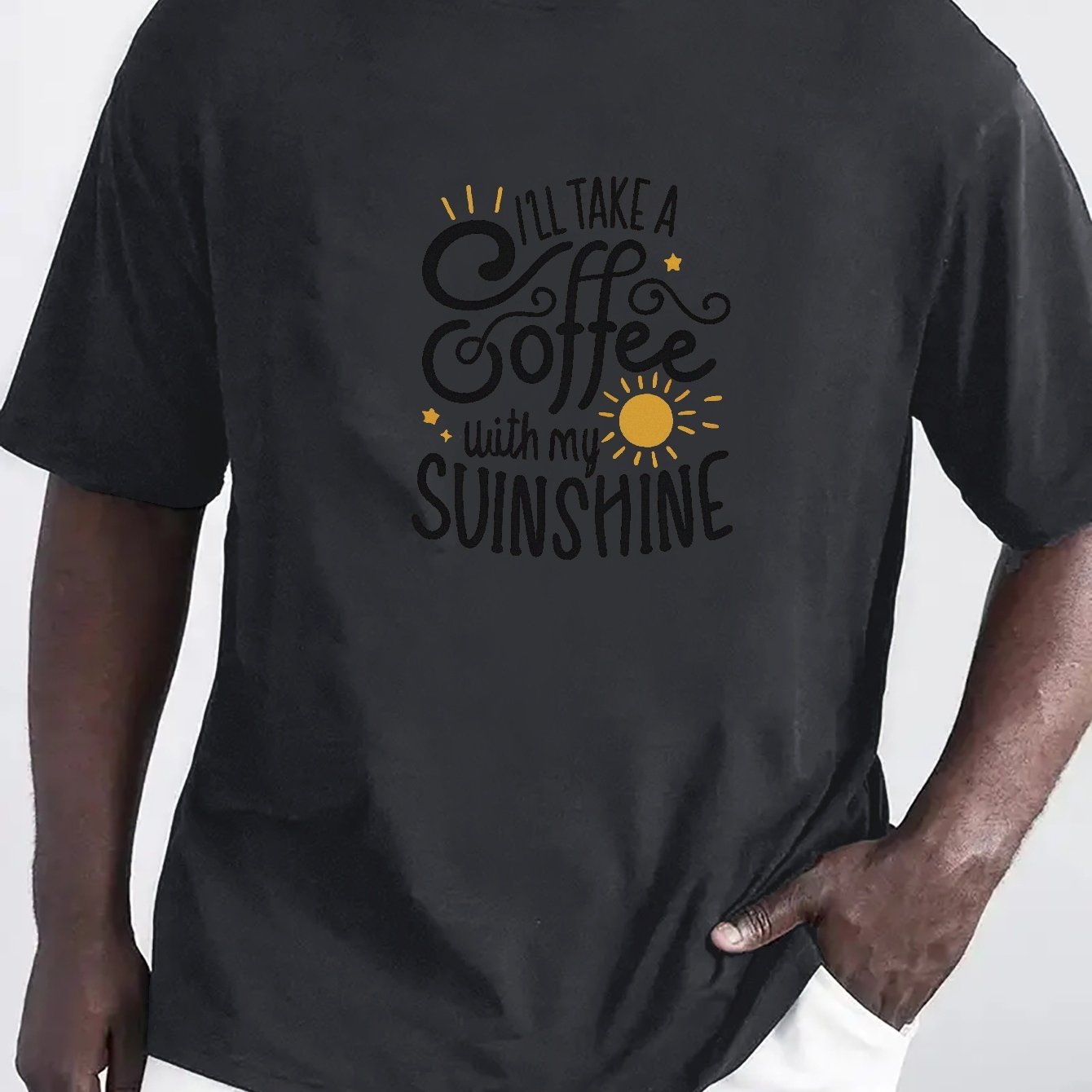 Je prendrai un café avec mon soleil Je prendrai un café avec ma chemise  murale Sunshine Je prendrai un café avec mon t-shirt Sunshine Idée cadeau -   France