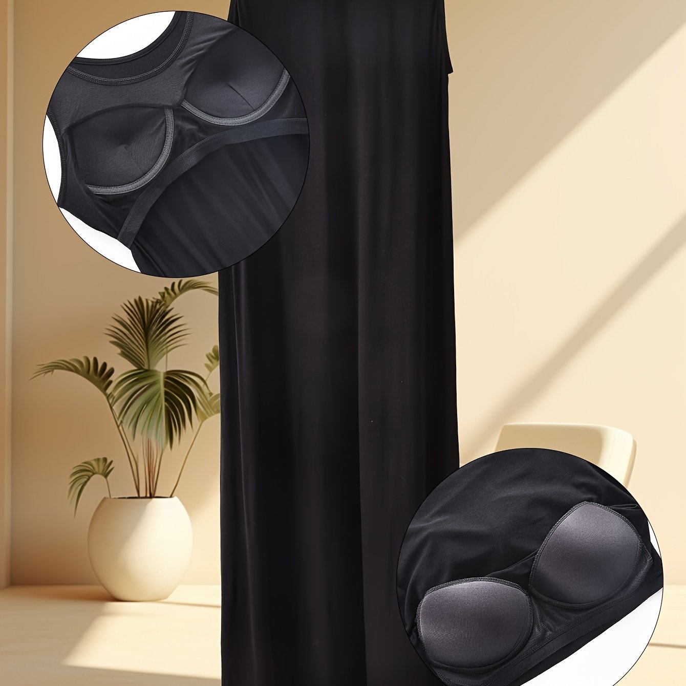 Spring/summer New Arrival: Women's Wide-strap Long Tank Top With Built-in Bra, Breathable Shaping Slip Dress For Casual