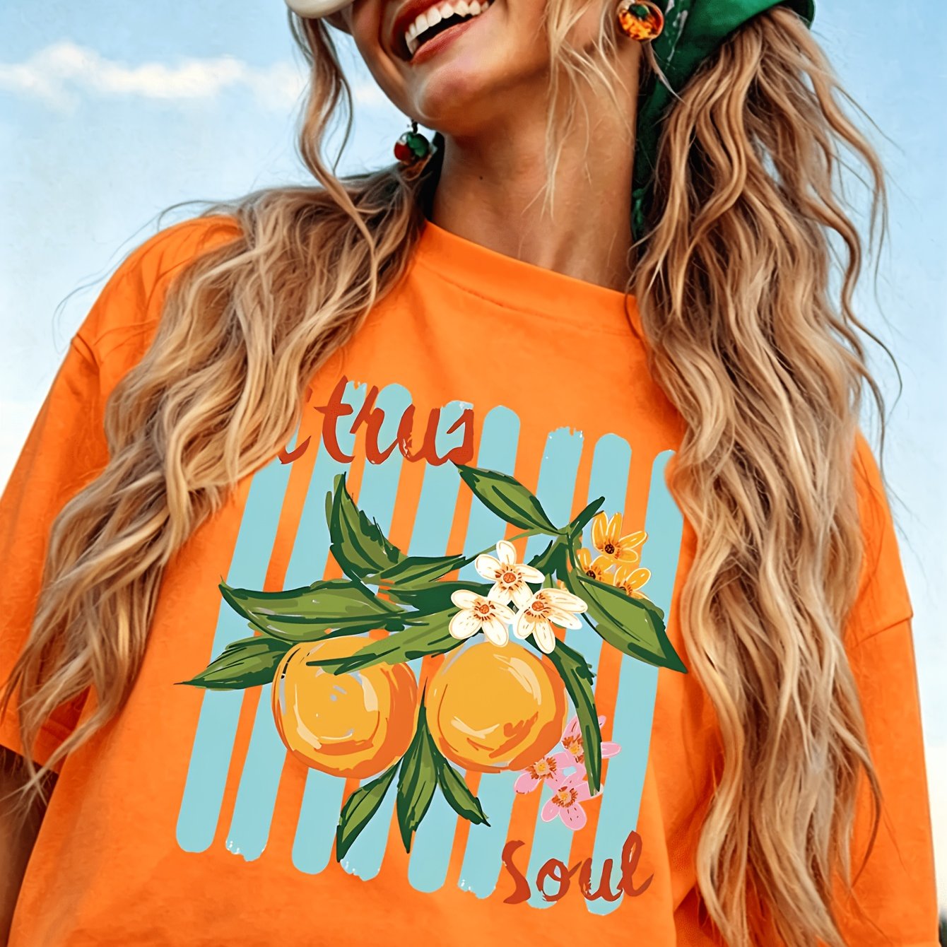 TEMU Graphic Print T-shirt, Short Sleeve Crew Neck Casual Top For Summer And Spring, Women's Clothing
