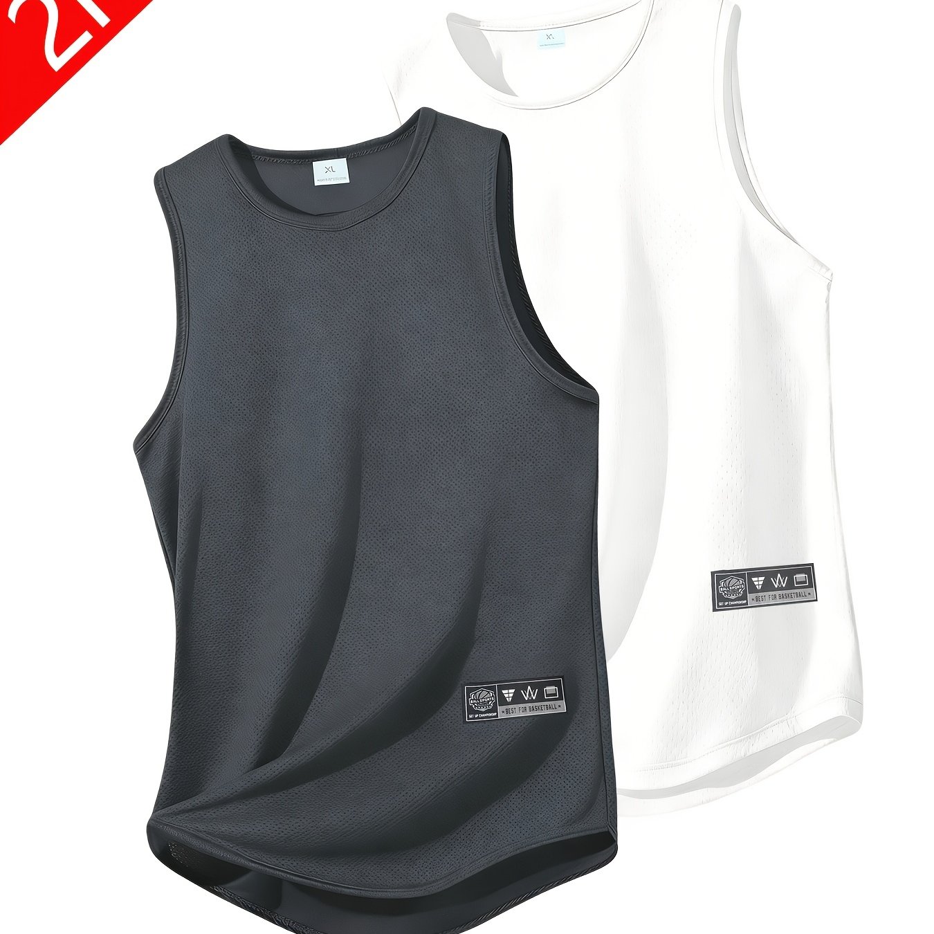 TEMU 2-pc, Men's Quick-drying Sports Vests, Lightweight, Breathable, Moisture-wicking, Comfortable And Stretchy, Suitable For Running, Exercising And